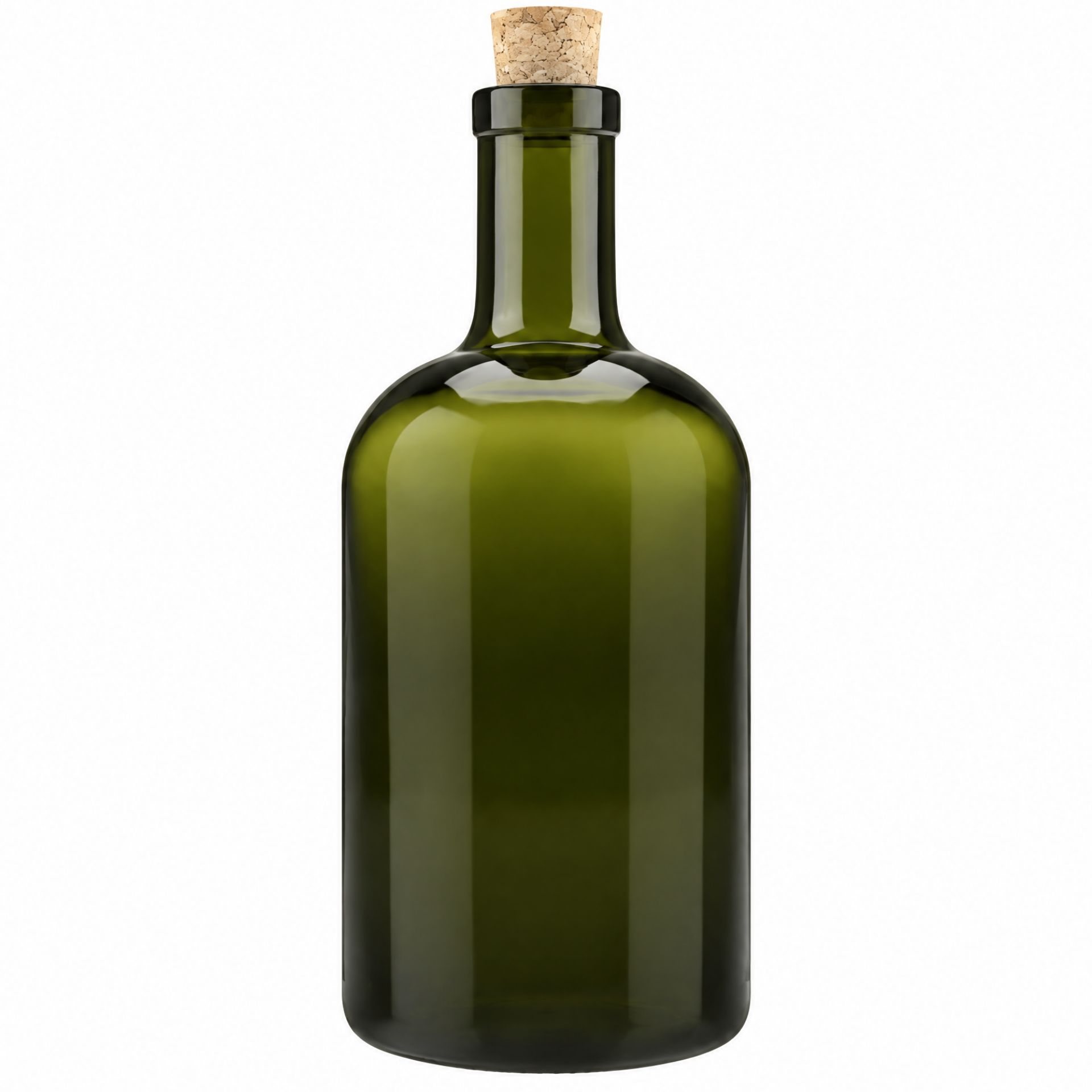 Ölflasche mit Korken 500 ml - Hochwertige Glasflasche für Öle, stilvolle Aufbewahrungslösung, Bild zeigt transparentes Design mit Korkverschluss, ideal zum Abfüllen und Servieren von Speiseölen.