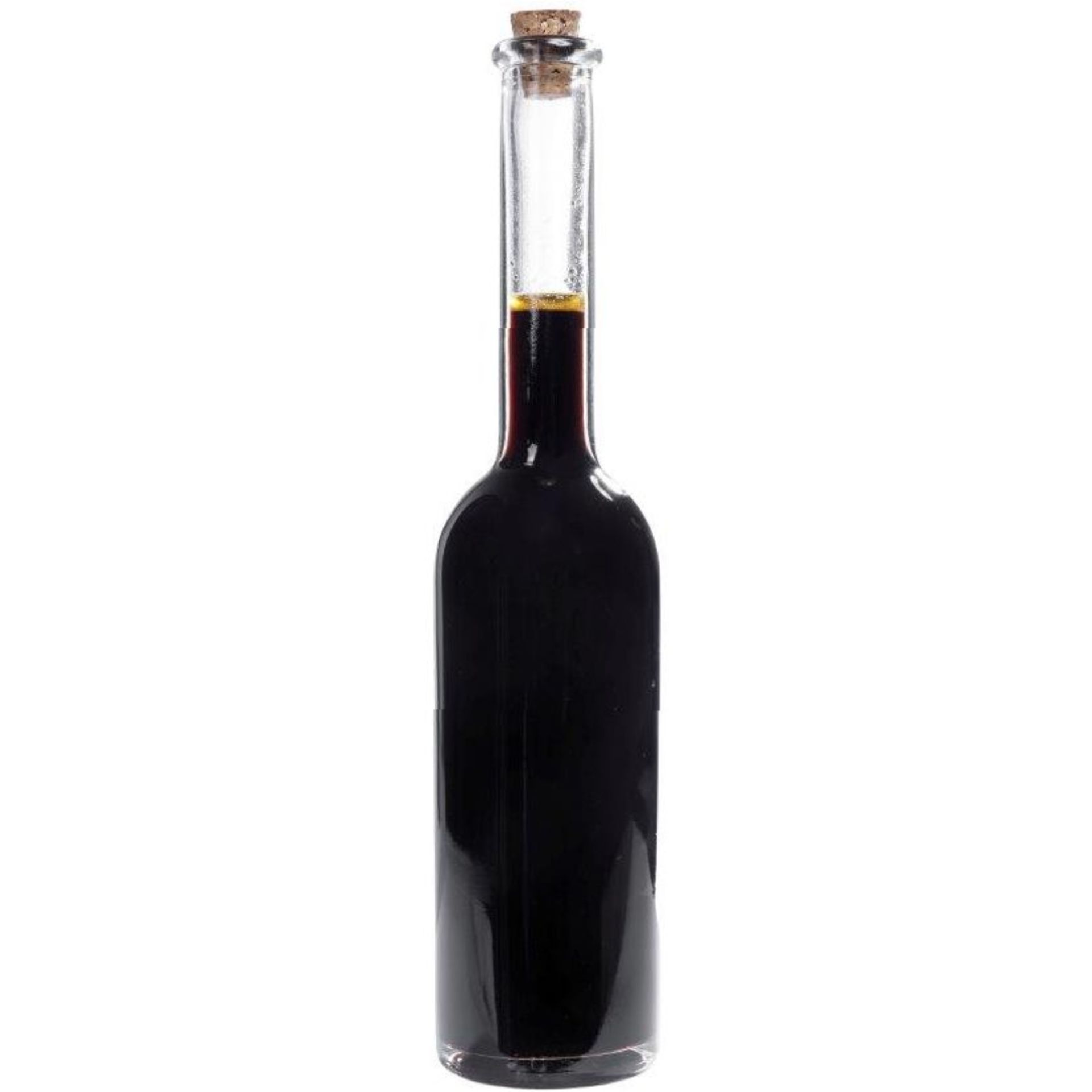 Glasflasche 100 ml Langhals mit Korken, transparent, geeignet für Liköre, Öle und Dressings, hochwertiges Design, ideal für Küche oder als Geschenk.