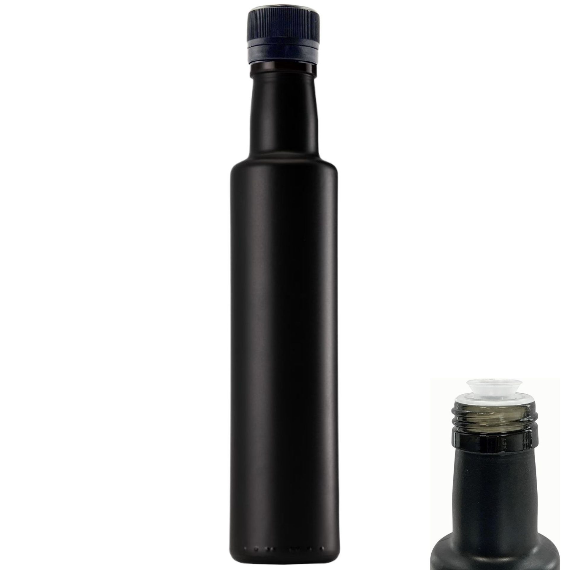 mikken Ölflasche Glasflasche matt schwarz, 250 ml