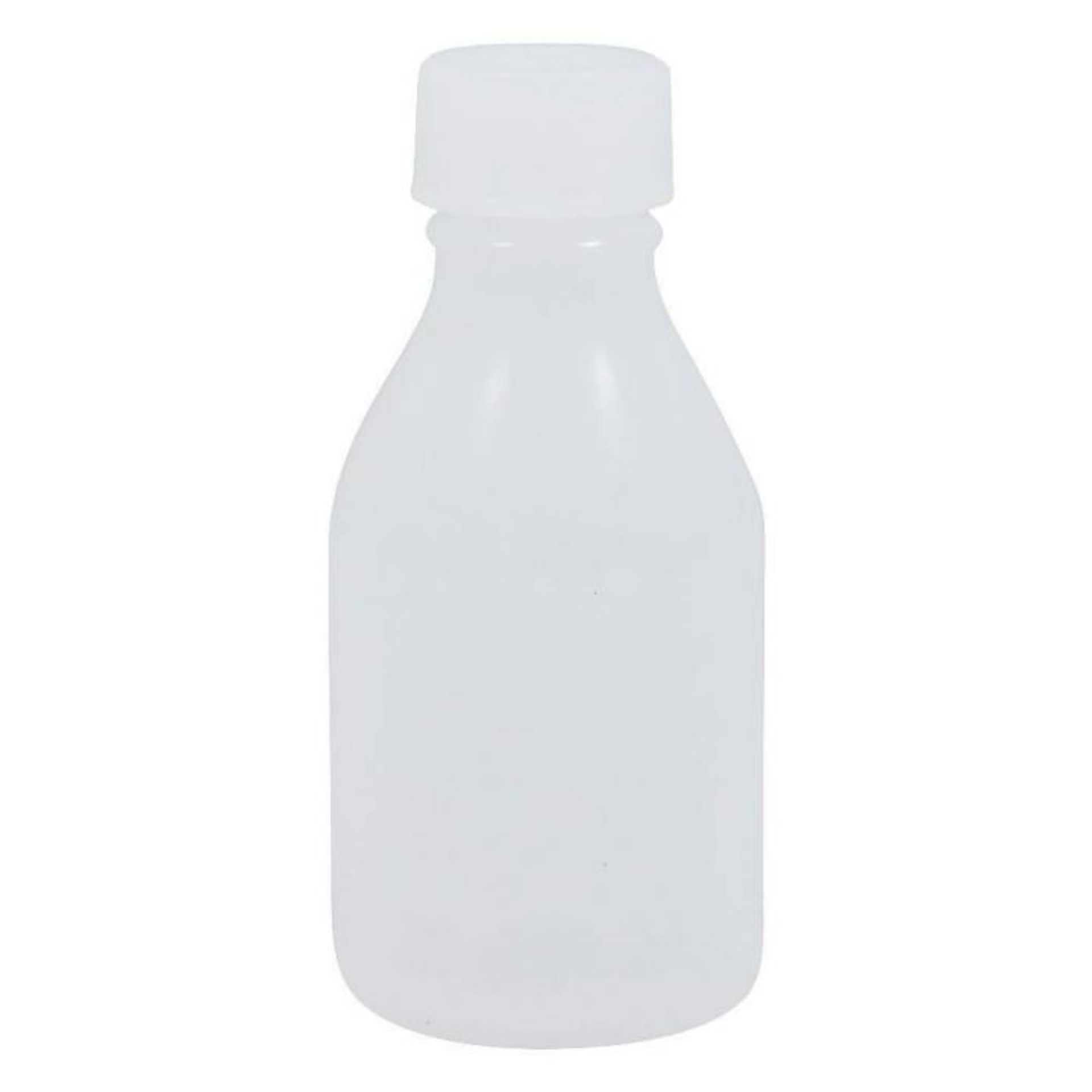 Laborflasche PE 50 ml, Enghalsflasche mit Schraubverschluss, transparent, ideal für Flüssigkeitsproben und Lagerung, robust und chemikalienbeständig.