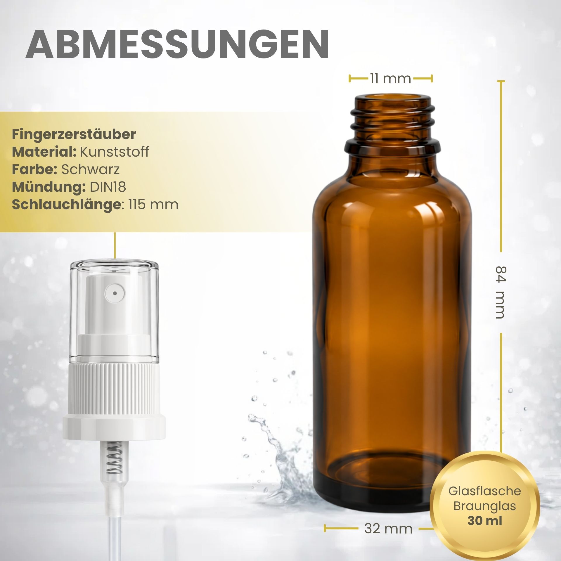Sprühflasche   30 ml braun Zerstäuber