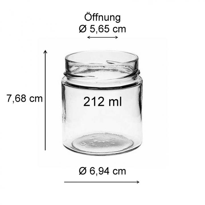 Hübsche Marmeladengläser 212 ml mit Schraubverschluss 