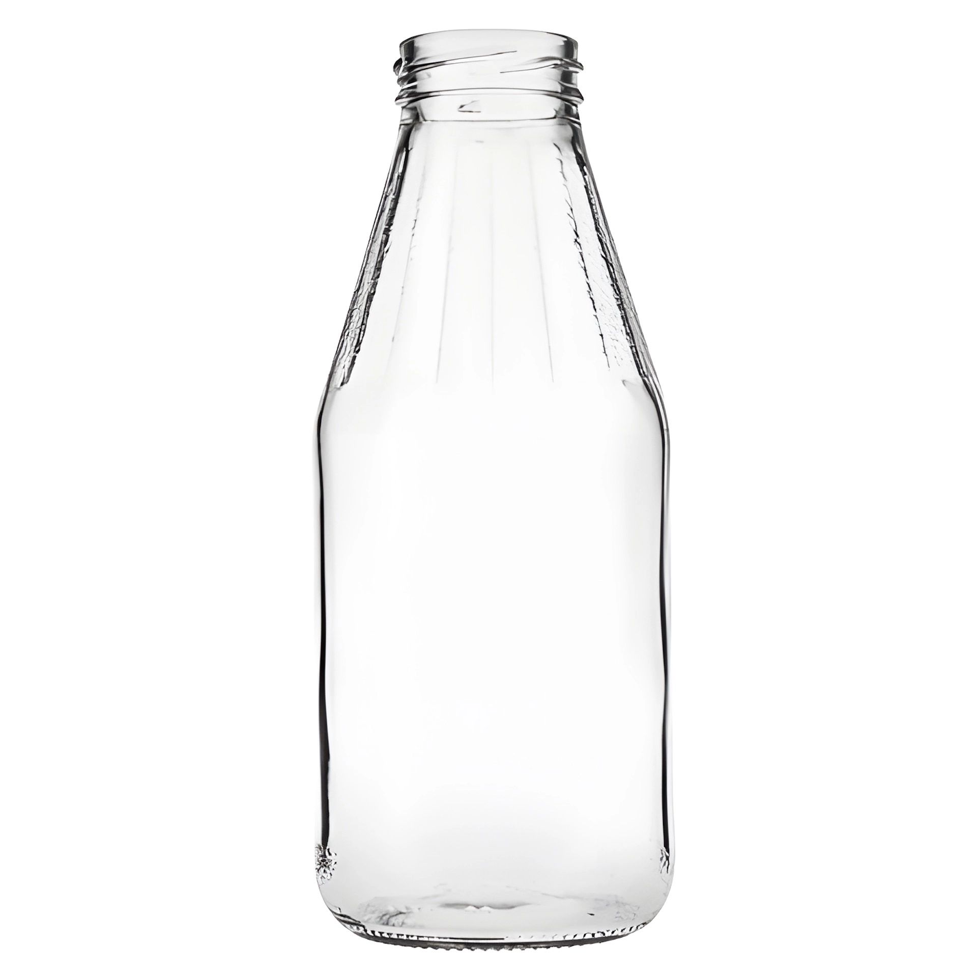 Glasflasche 500 ml mit facettiertem Design und Deckel, ideal für Getränke und dekorative Zwecke
