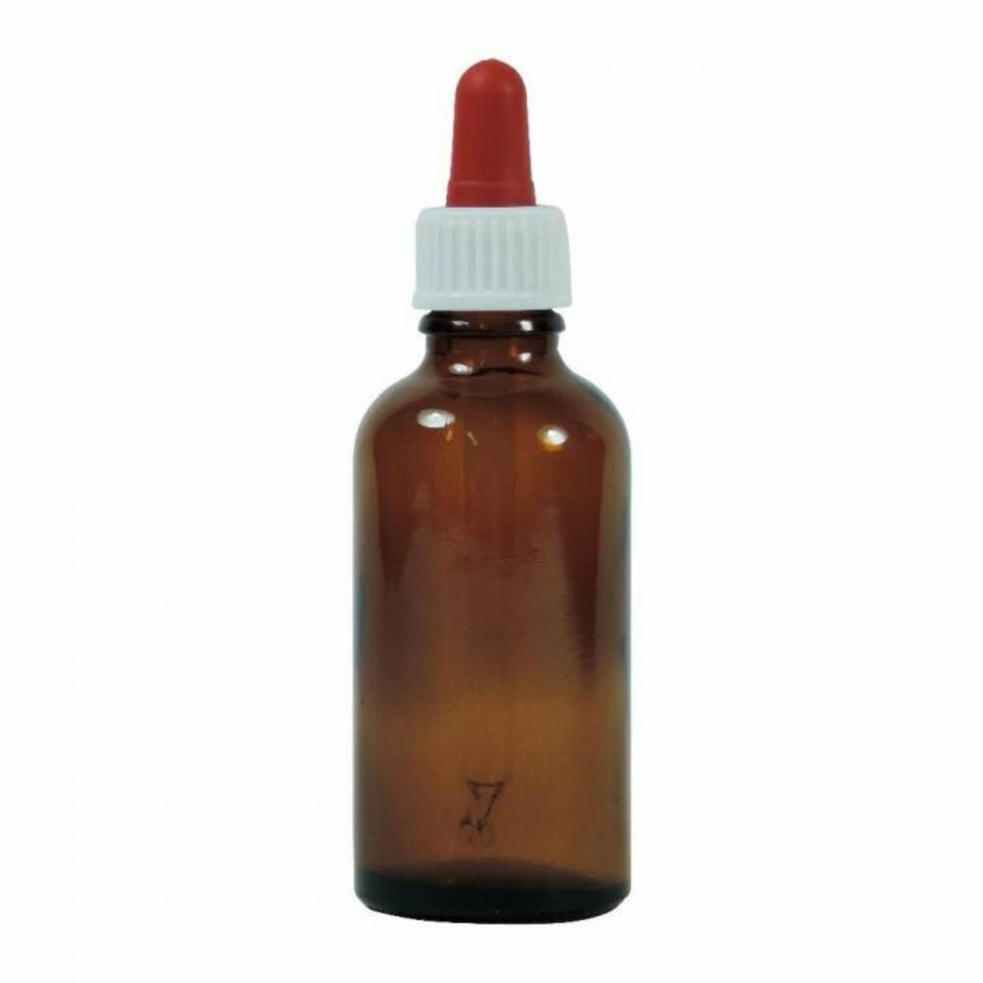 Braune 50 ml Pipettenflasche aus Glas – Dosierflasche mit Schraubverschluss Braune 50 ml Pipettenflasche als Dosierflasche - Ideal zur präzisen Entnahme und Dosierung von Flüssigkeiten, abgebildet mit schwarzer Verschlusskappe auf weißem Hintergrund.