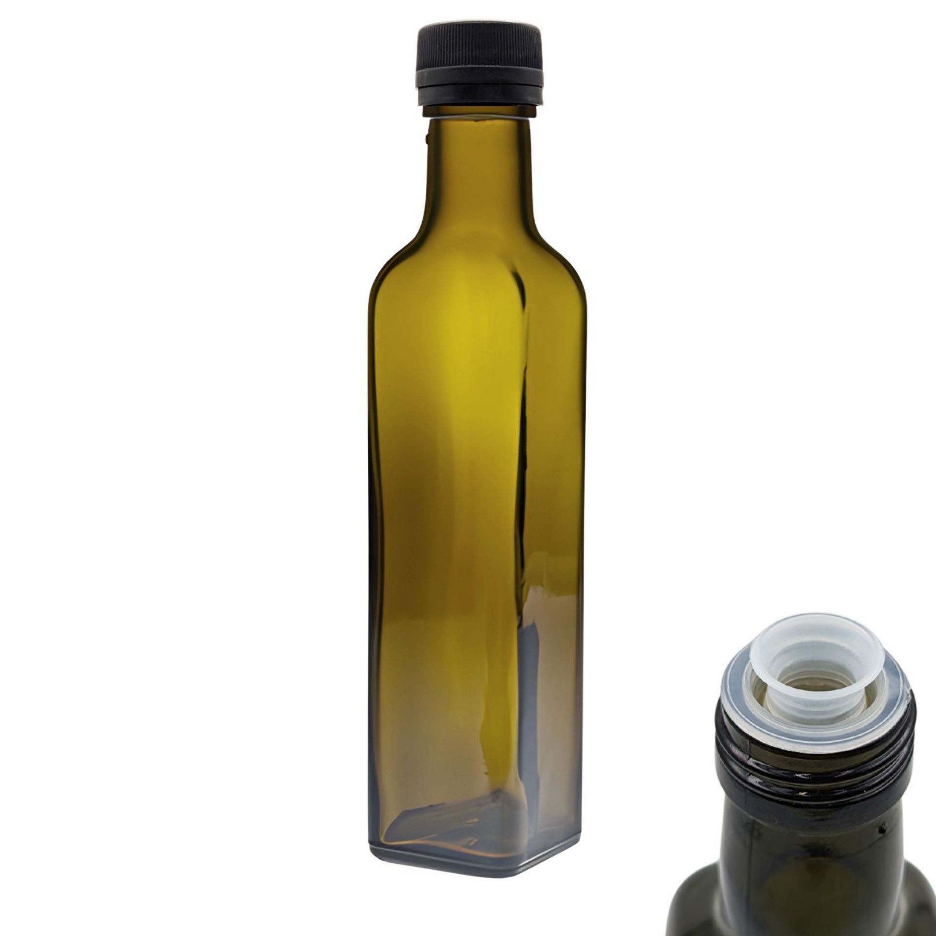 Geschlossenes Weck-Glas mit rotem Gummi-Dichtring und Metallbügelverschluss, stehend auf weißem Hintergrund.