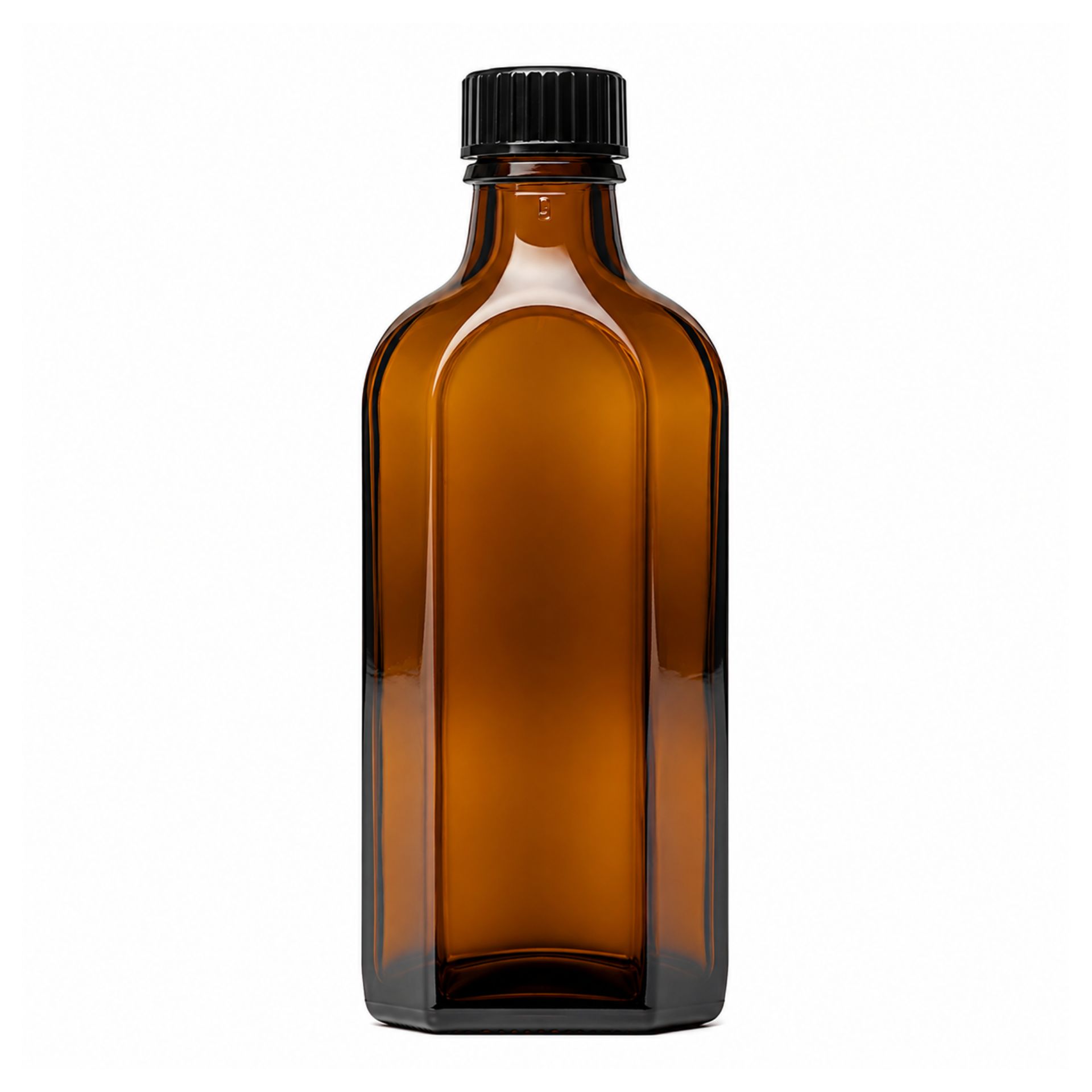Braune Apothekerflasche 100 ml mit Schraubverschluss, geeignet zur Aufbewahrung von Flüssigkeiten und Pulvern, Meplatflasche Design.