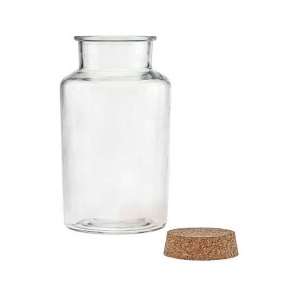 Apothekerglas 1 Liter Vorratsdose Glas mit Kork-Verschluss