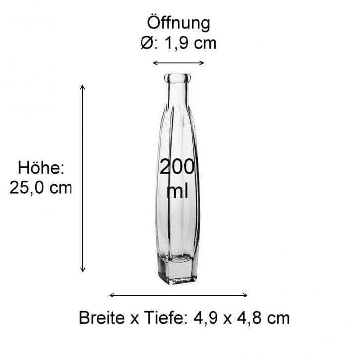 Glasflasche  200 ml oval mit Korken