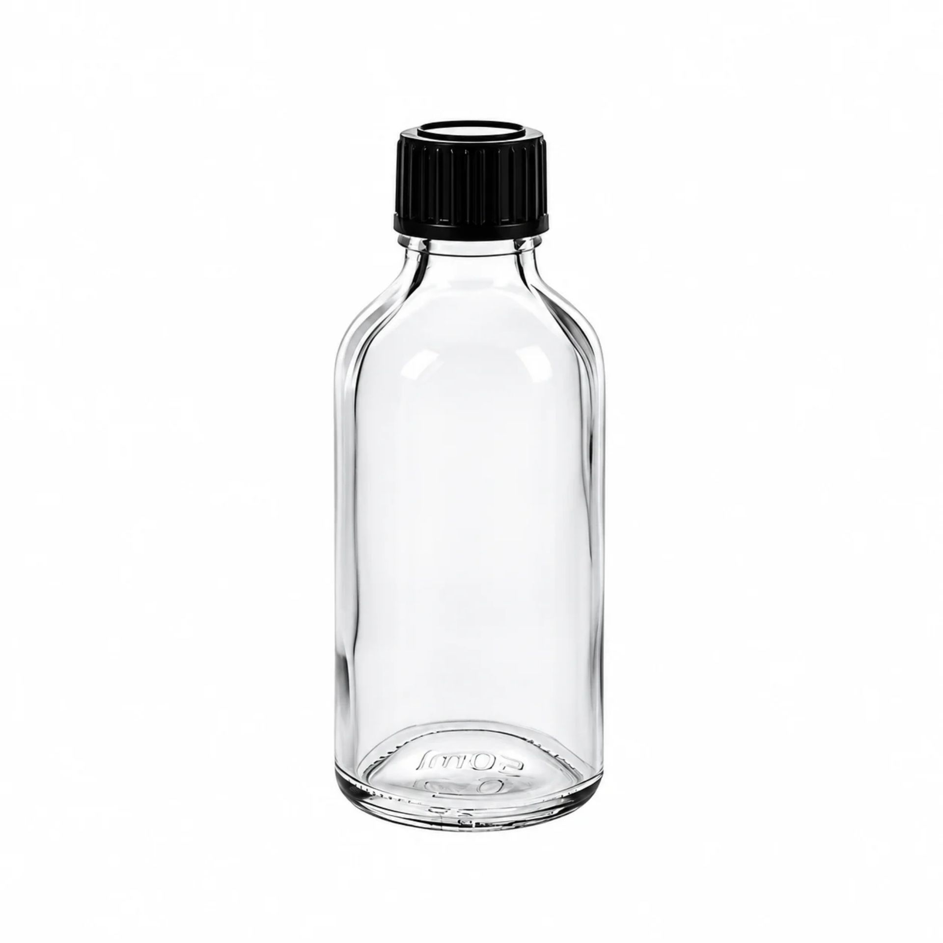 Apothekerflasche 50 ml mit Schraubverschluss - klarer Glasbehälter für Präzision und Dosierung, ideal für Labor oder private Verwendung.