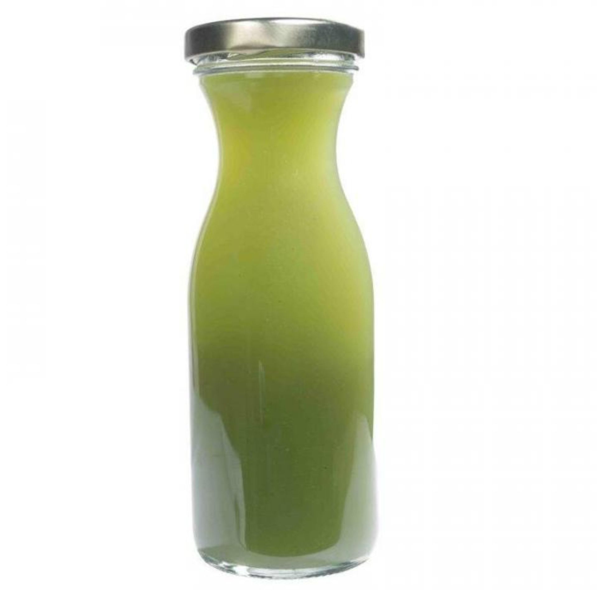 Glasflasche 250 ml, Saftflasche aus klarem Glas mit Schraubverschluss, ideal für Säfte, Getränke und Dressings.