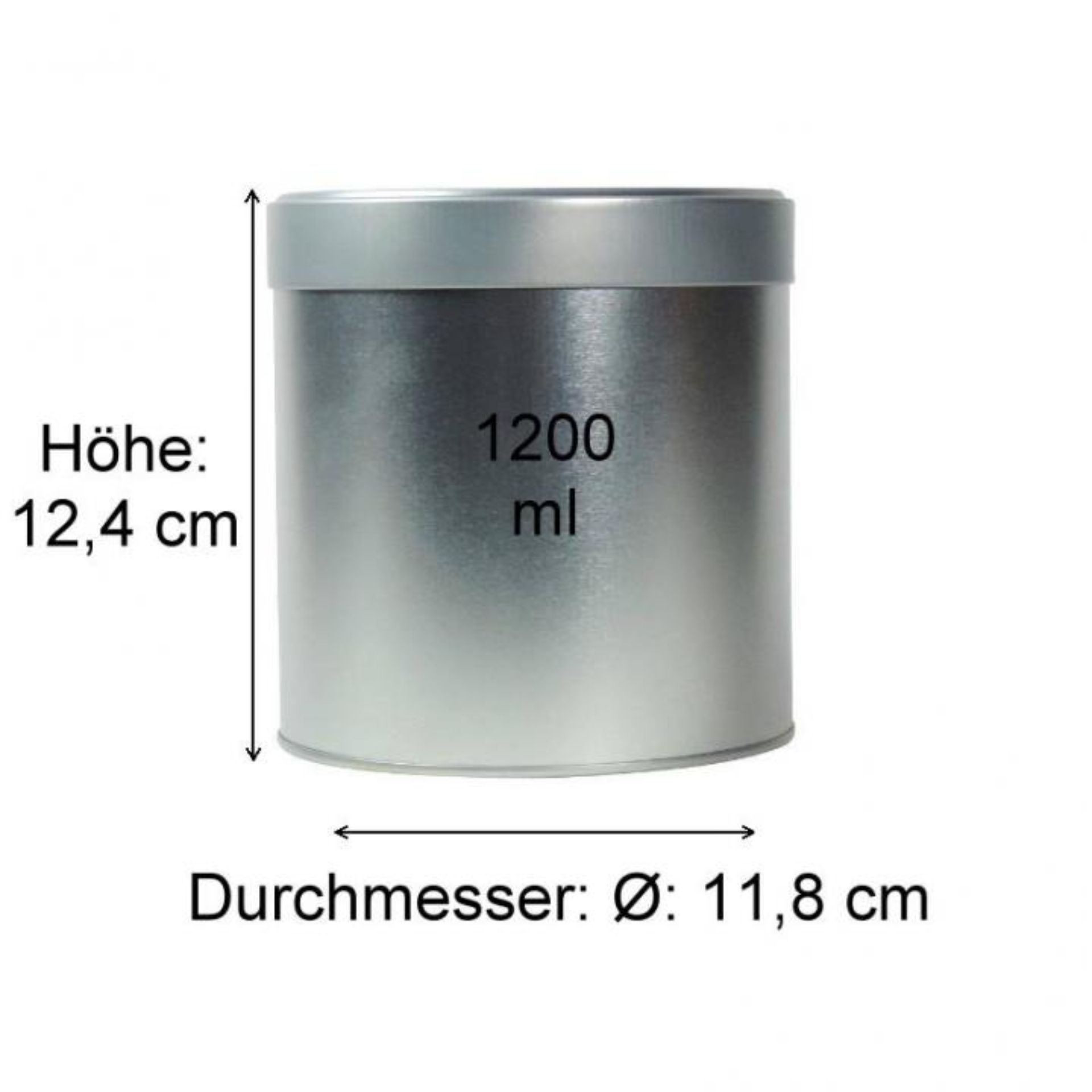 Maßzeichnung eines silbernen Aluminiumverschlusses mit detaillierten Abmessungen und Spezifikationen, dargestellt auf einer technischen Skizze für Verpackungs- und Verschlussprodukte.