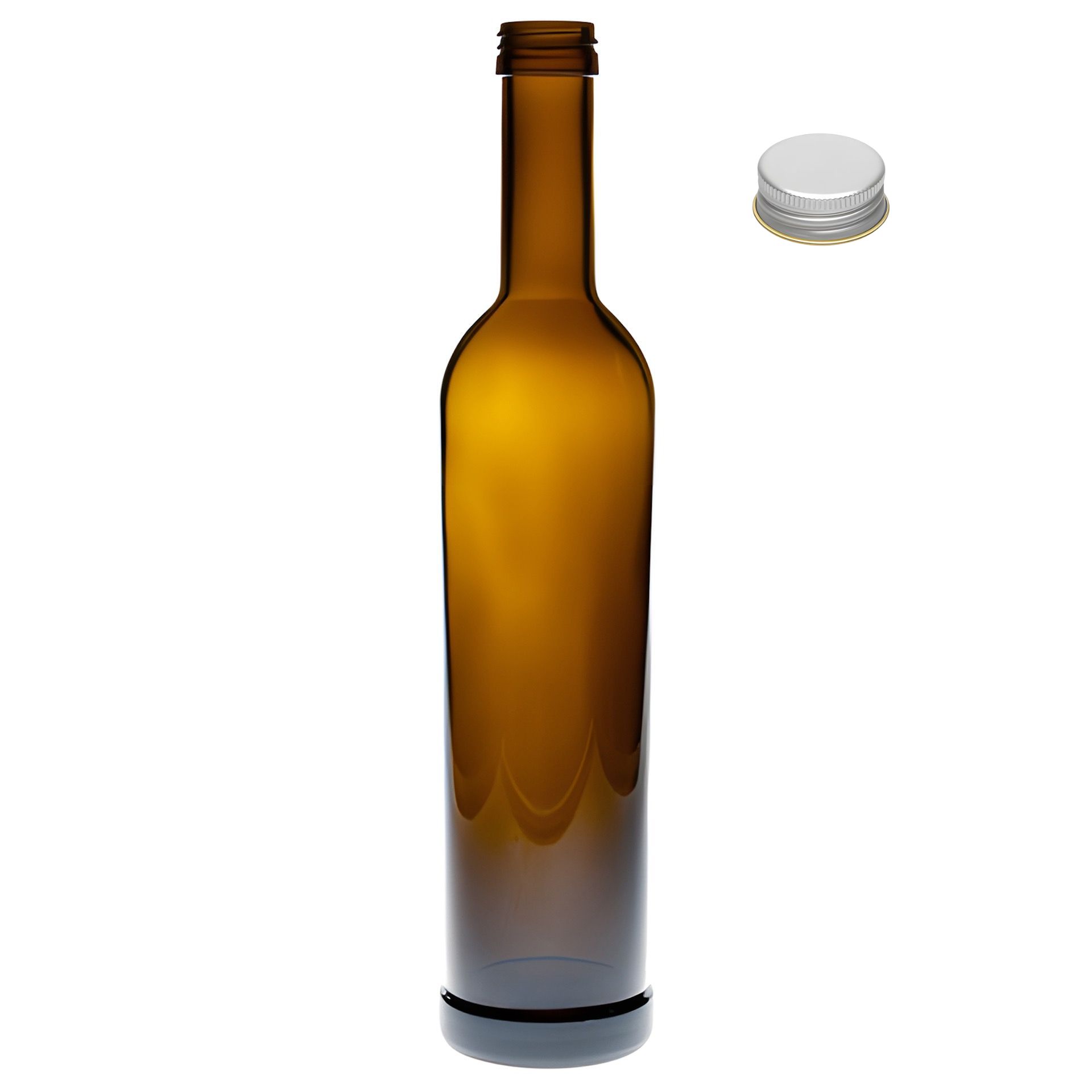 Glasflasche  500 ml rund braun Ölflasche