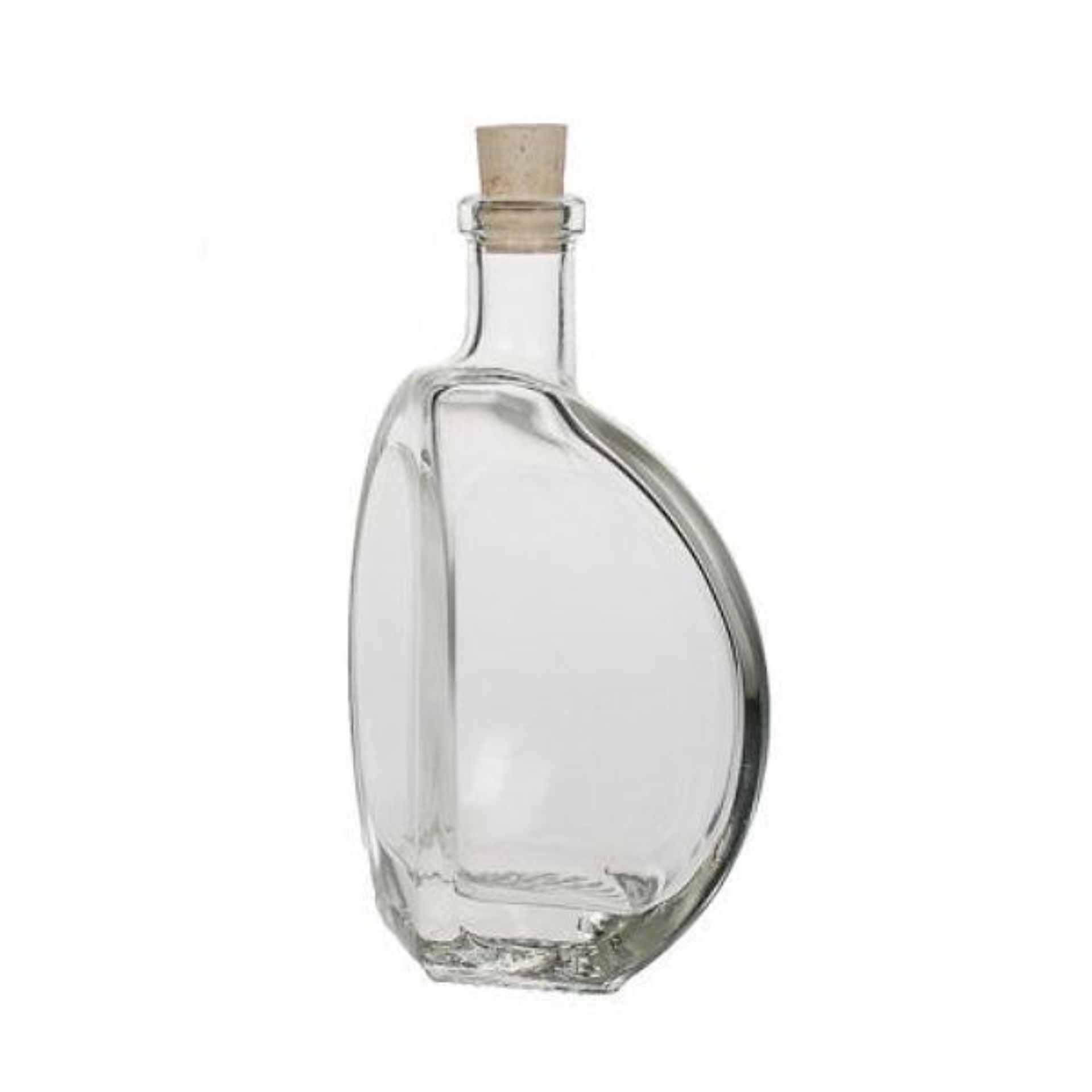 Glasflasche 200 ml in Form einer Dreifach-Kugel mit Korken - Ideal für Spirituosen oder Essenzen, dekorativ und umweltfreundlich.