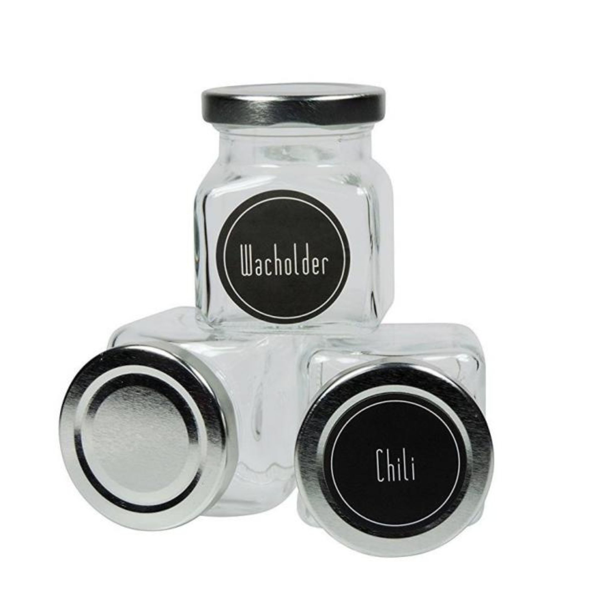Runde moderne Gewürzetiketten mit stilvollem Design, ideal zum Beschriften von Gewürzgläsern in der Küche, perfekt für eine organisierte und ästhetisch ansprechende Gewürzaufbewahrung.