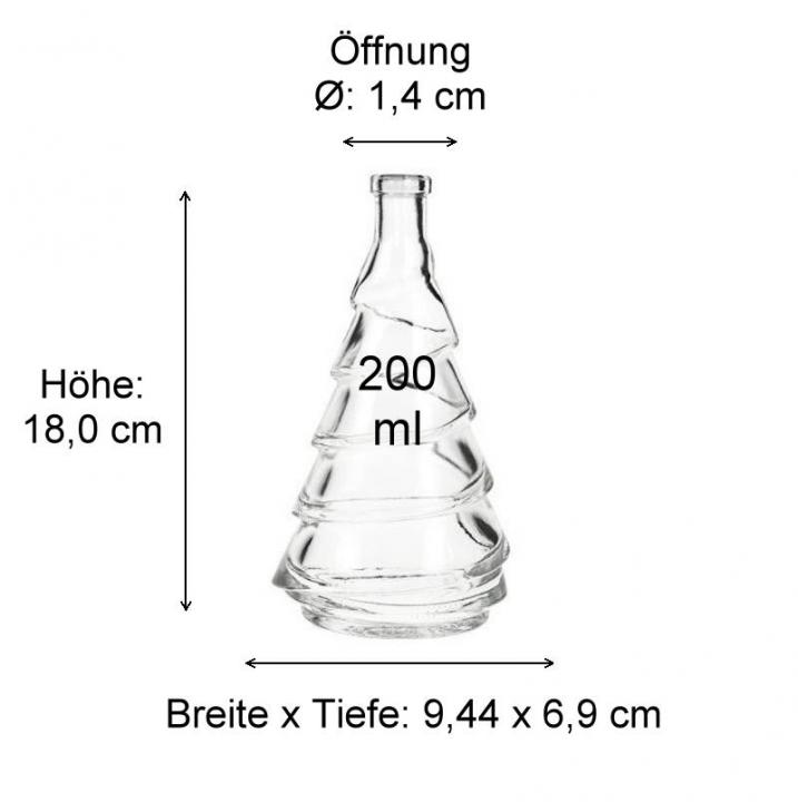 Glasflasche  200 ml Tannenbaum mit Korken