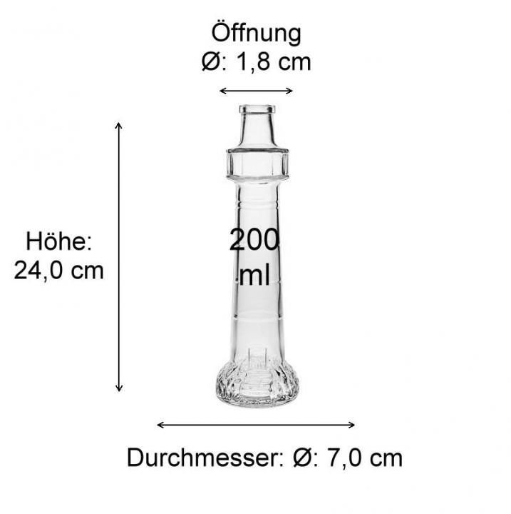 Glasflasche  200 ml Leuchtturm