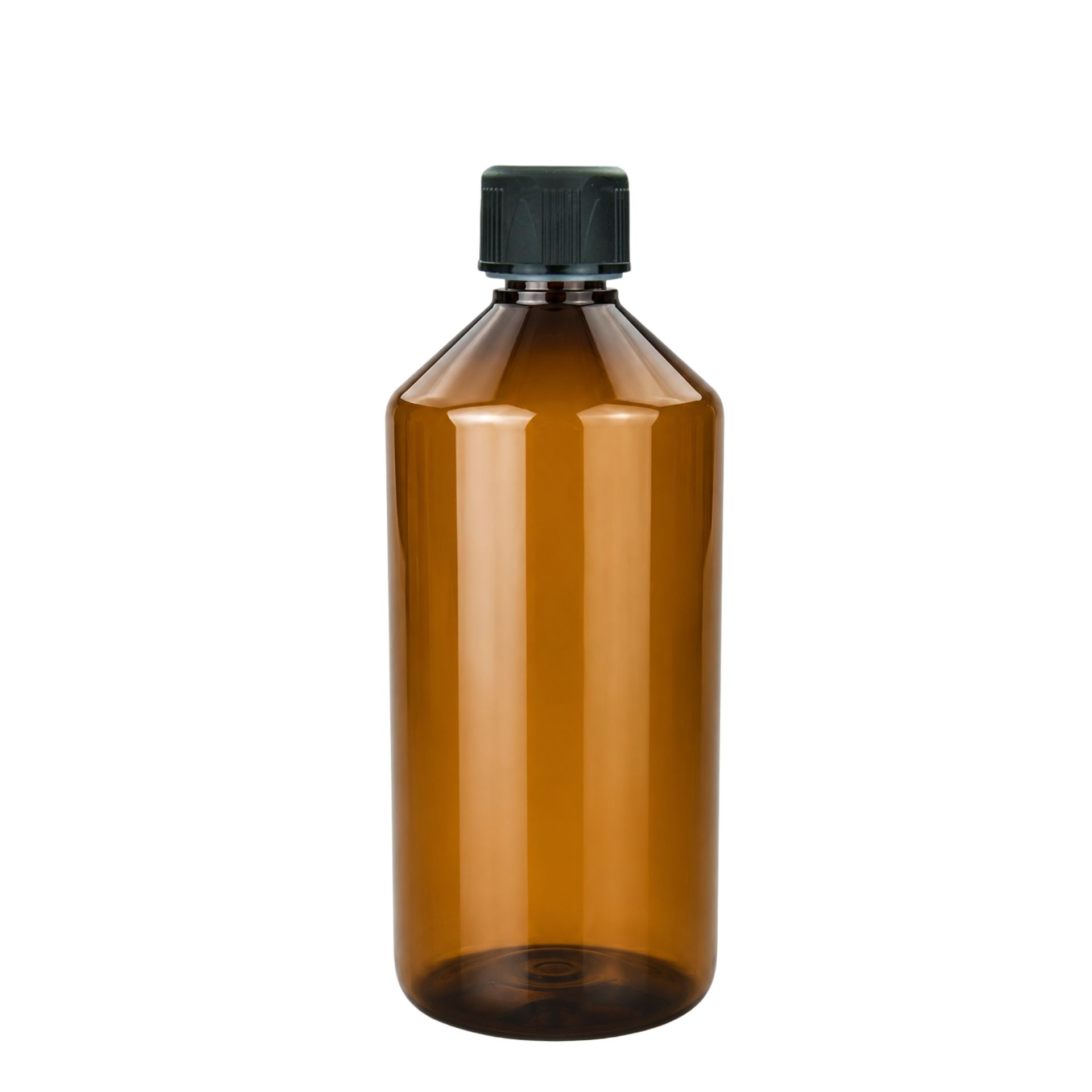 PET Flasche 1000 ml braun Laborflasche (Kindersicherung)