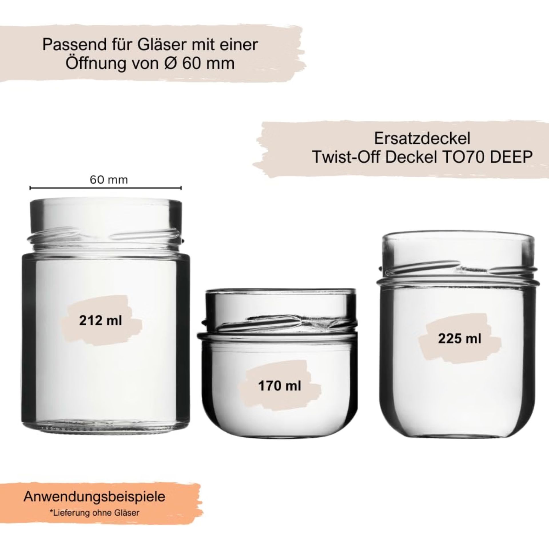 Twist-Off Deckel  TO 70 deep silber pasteurisierbar