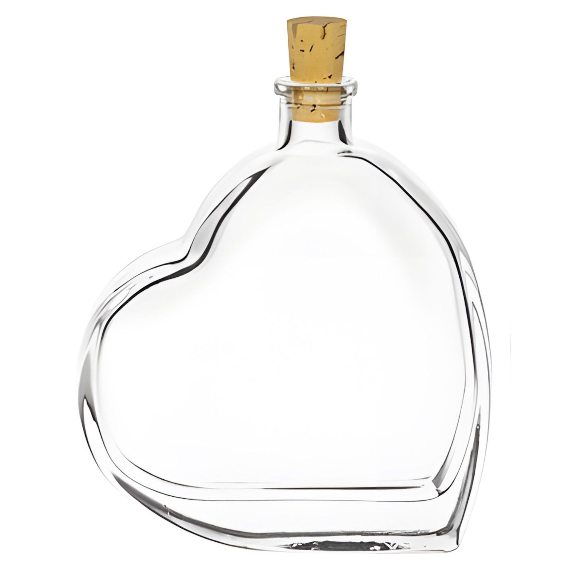 Glasflasche  100 ml Herz mit Korken