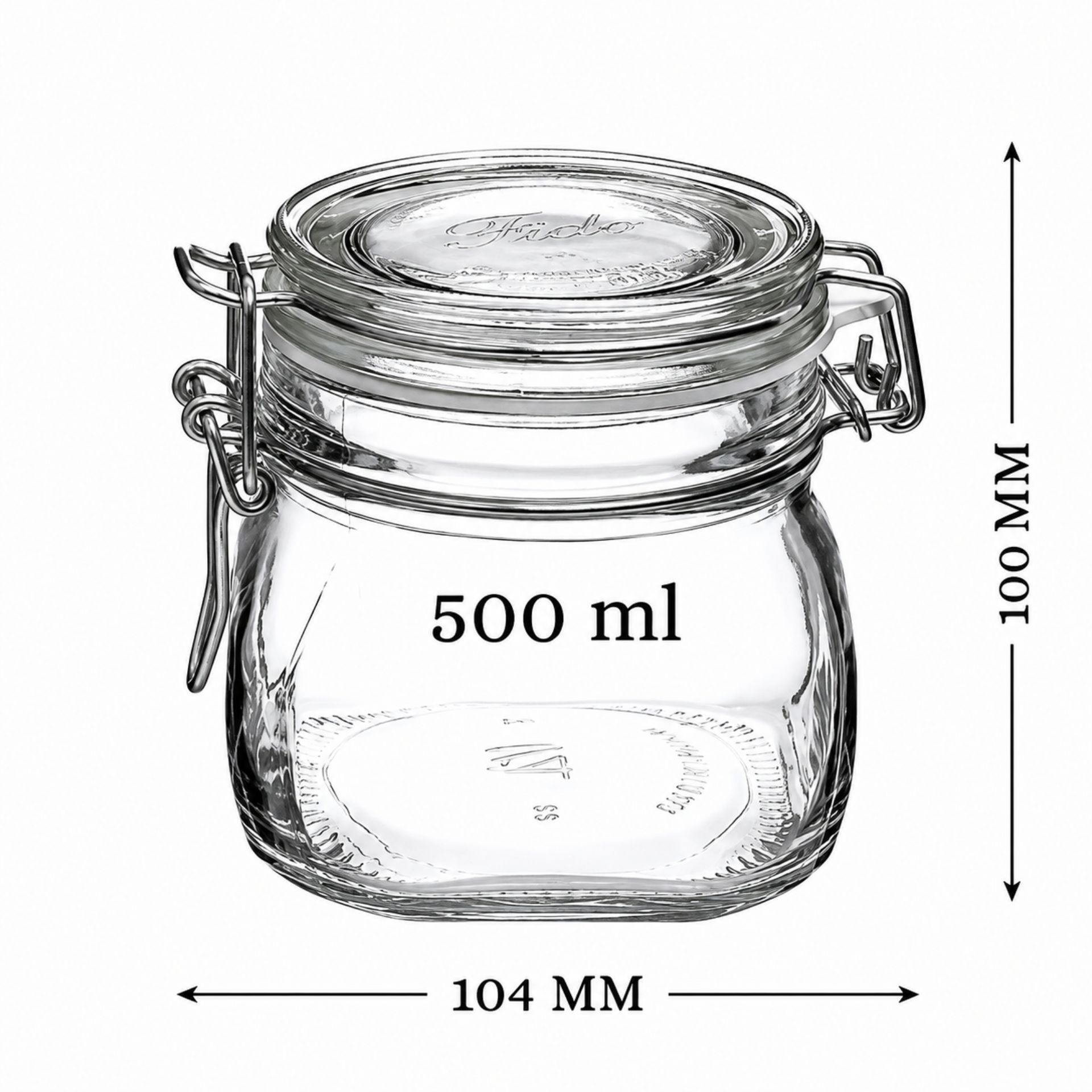 Bormioli Bügelverschlussglas  500 ml eckig
