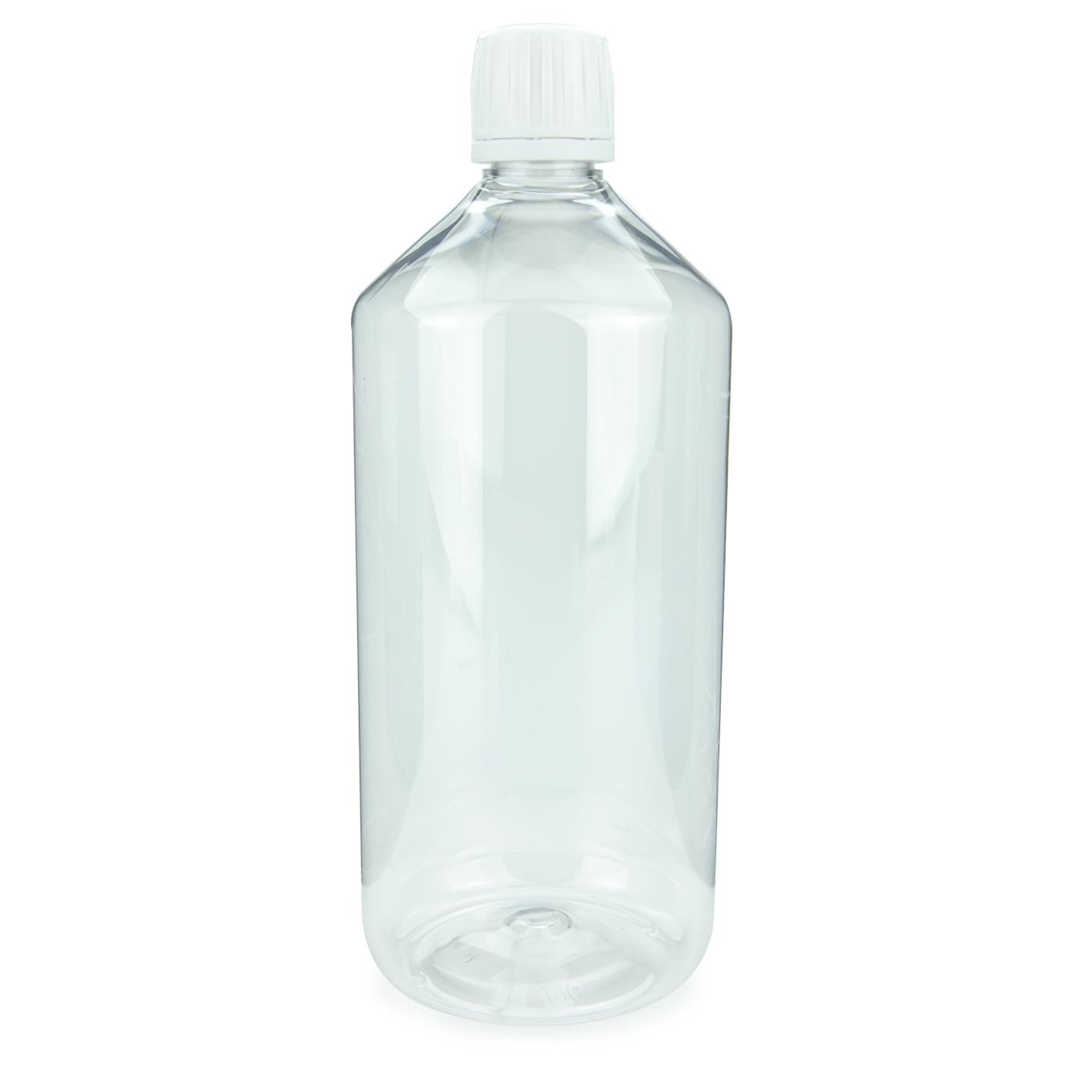 Laborflasche 1000 ml PET Kunststoff mit Ausgießer weiß