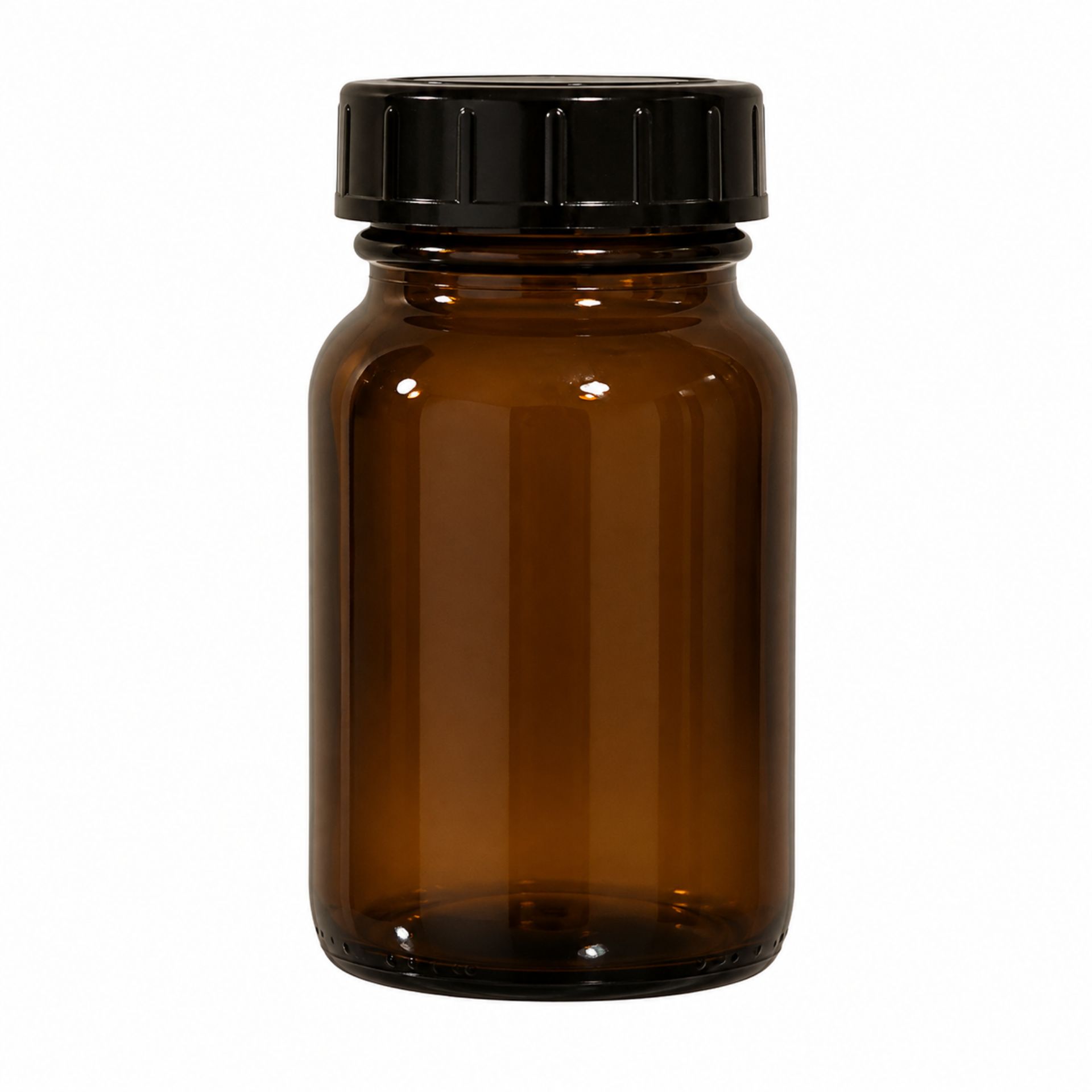 Braune 200 ml Weithals Apothekenflasche mit Schraubdeckel für sichere Lagerung von Flüssigkeiten und Substanzen.