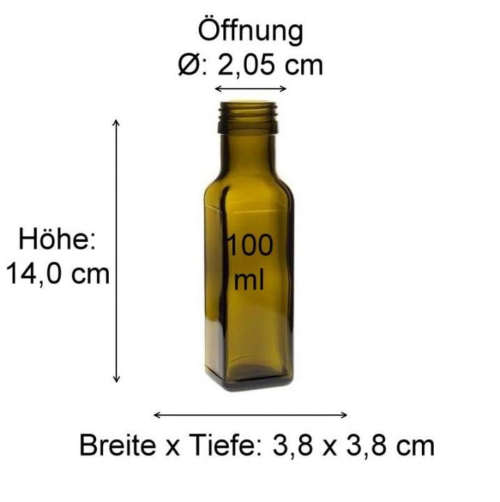 mikken 100 ml Marasca Ölflasche mit Ausgiesser tropffrei, leere Essig und Öl Fllasche zum befüllen