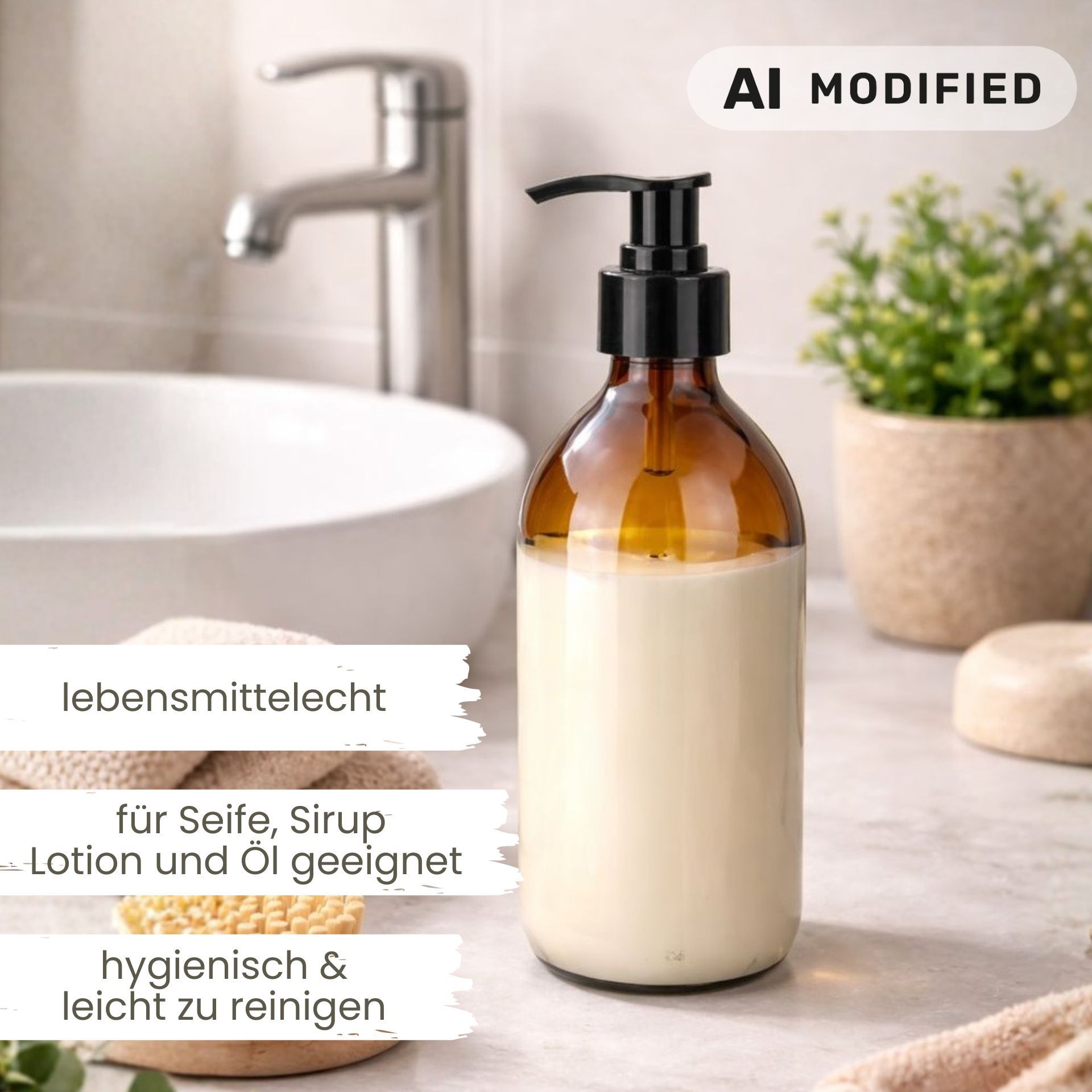 Seifenspender  500 ml Glas Lotionspender
