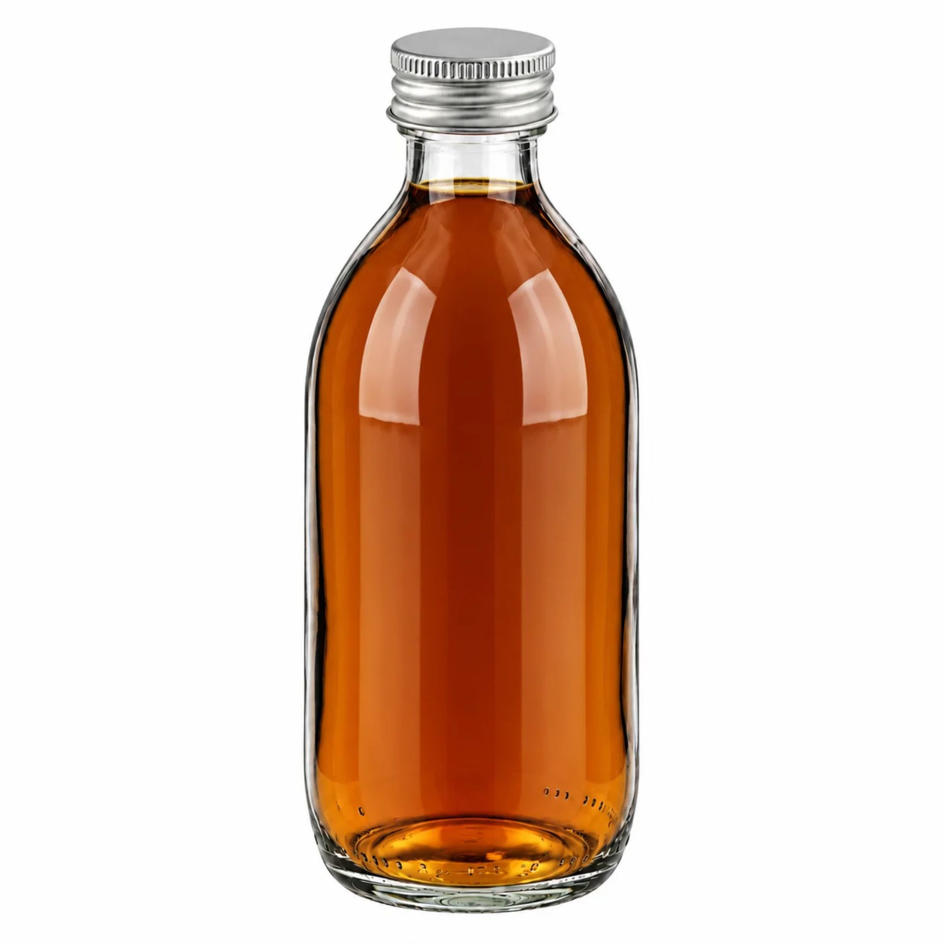Sirupflasche 250 ml Glas Klar  mit Schraubdeckel