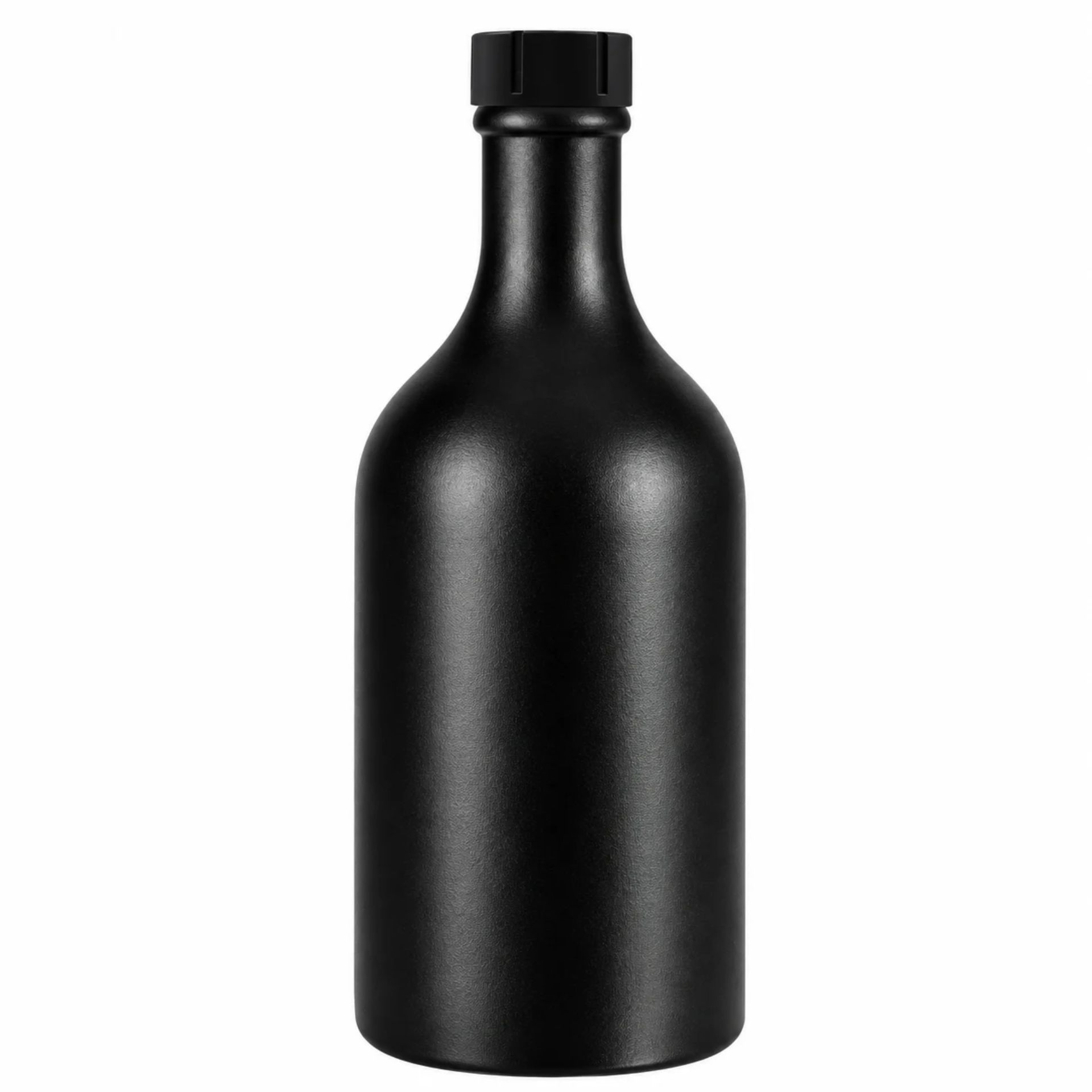 Ölflasche 500 ml Steingut schwarz mit Ausgießer und Stopfen-Kappe