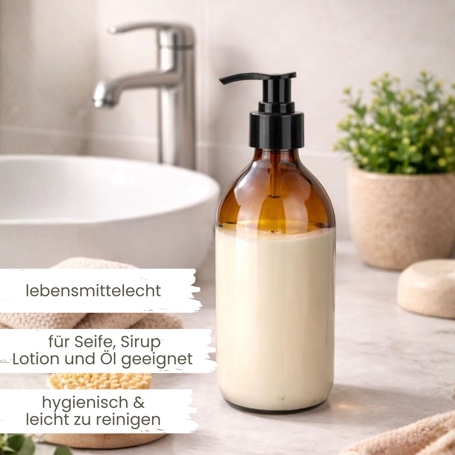 Seifenspender  500 ml Glas Lotionspender
