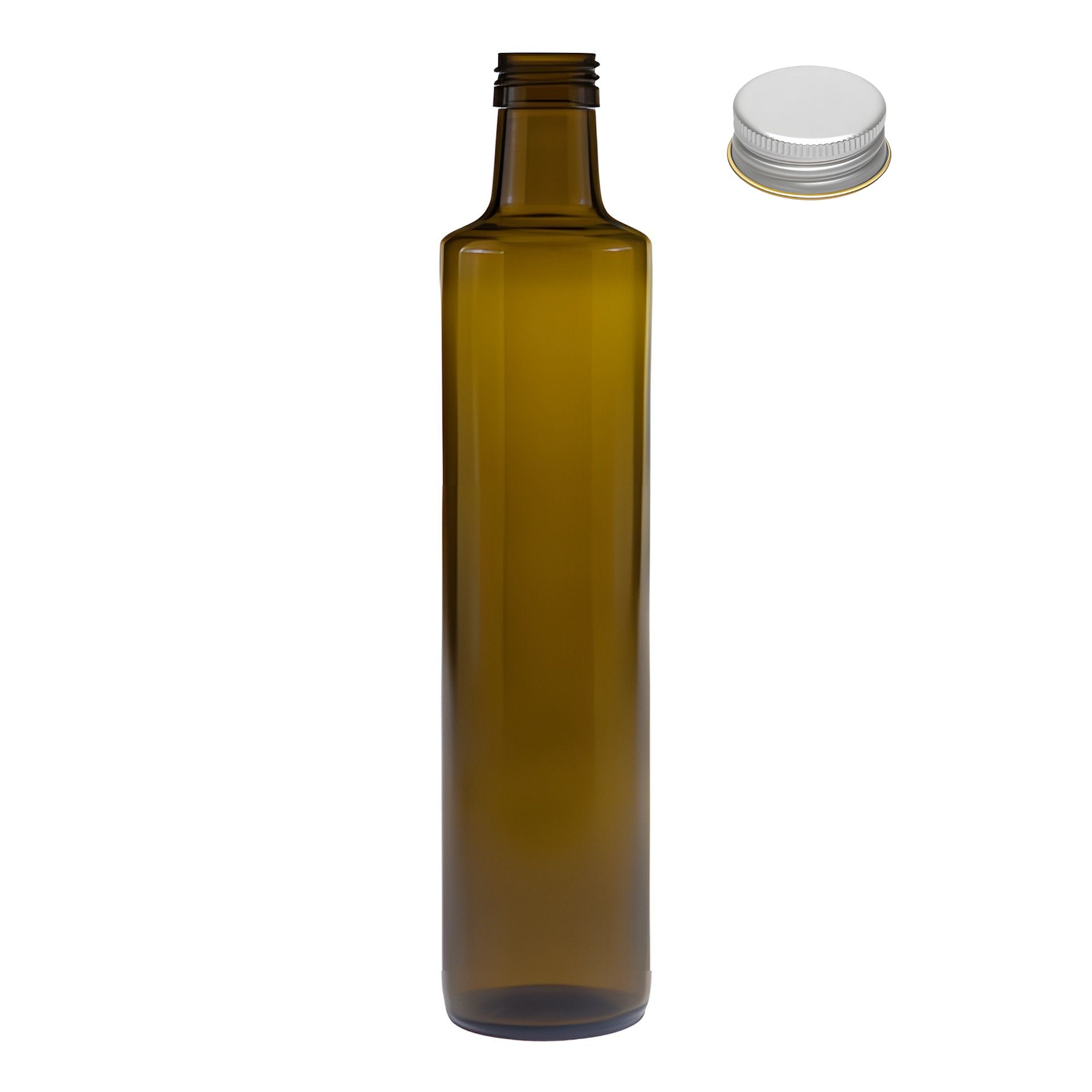 Glasflasche  500 ml rund braun