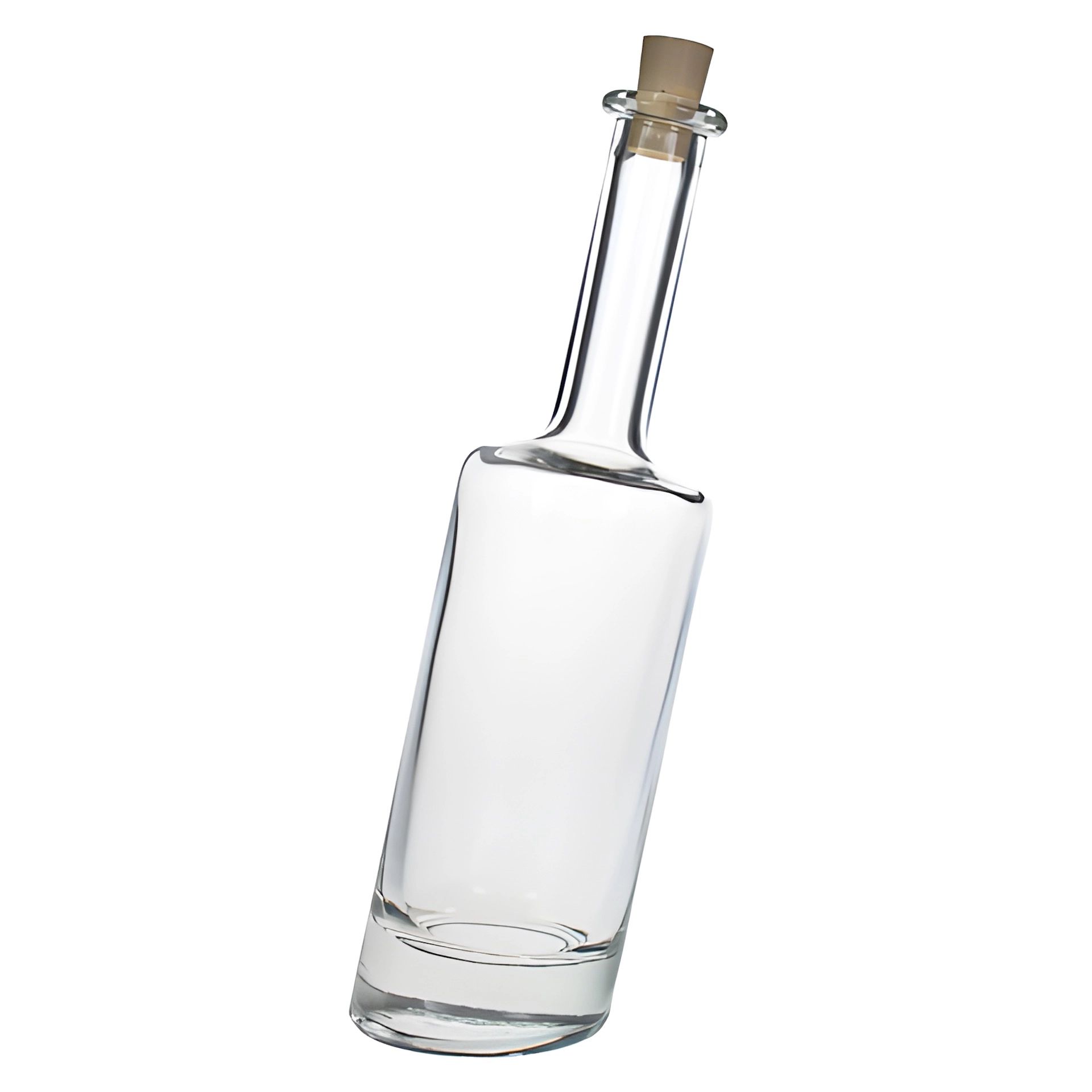 Glasflasche 500 ml Pisa mit Korken, ideal für Öle oder Liköre, klares Design, umweltfreundlich, wiederverwendbar, hochwertiges Glas, perfekter Verschluss mit naturbelassenem Korken.