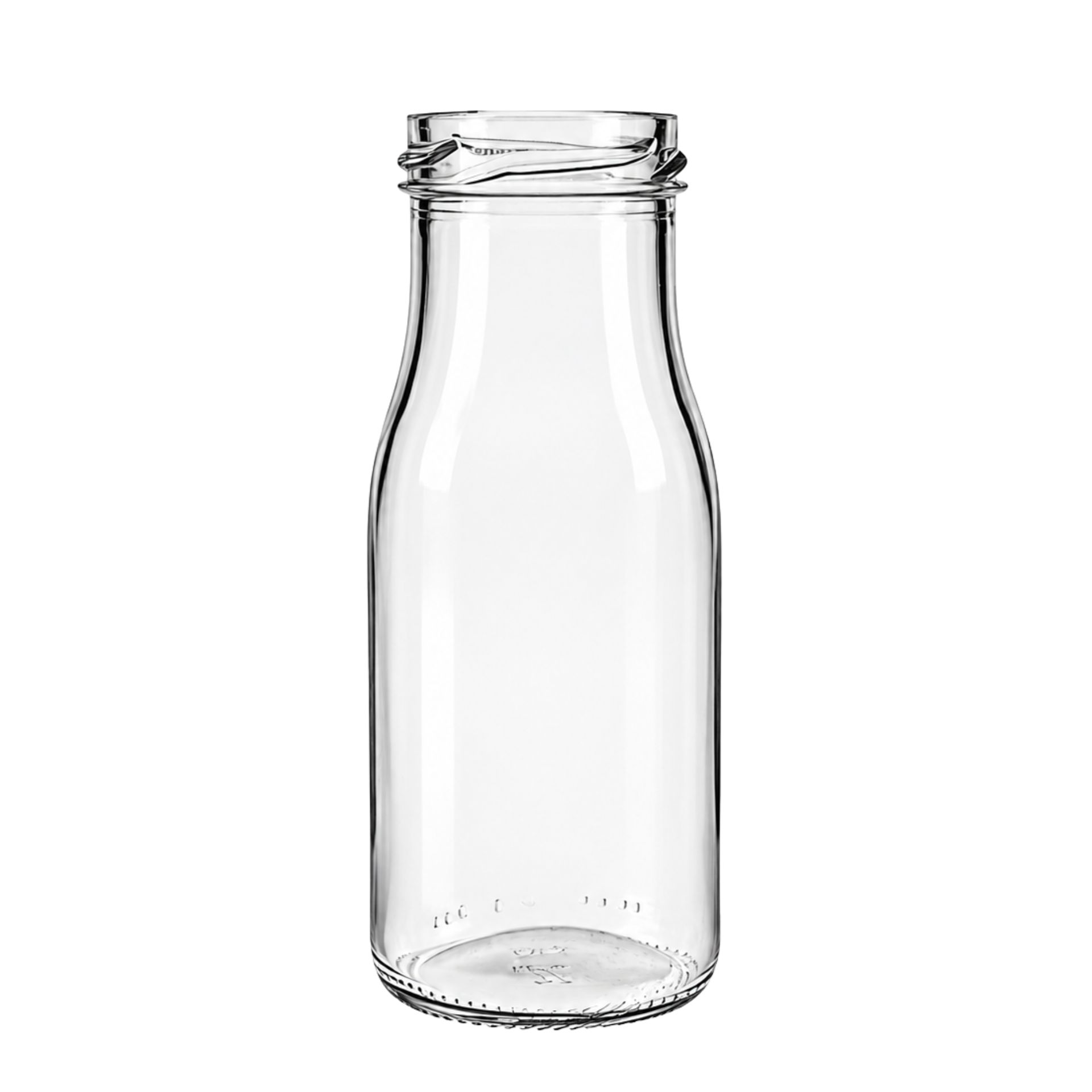 Milchflasche 156 ml aus Glas mit Gold-, Silber- oder Vintage-Deckel