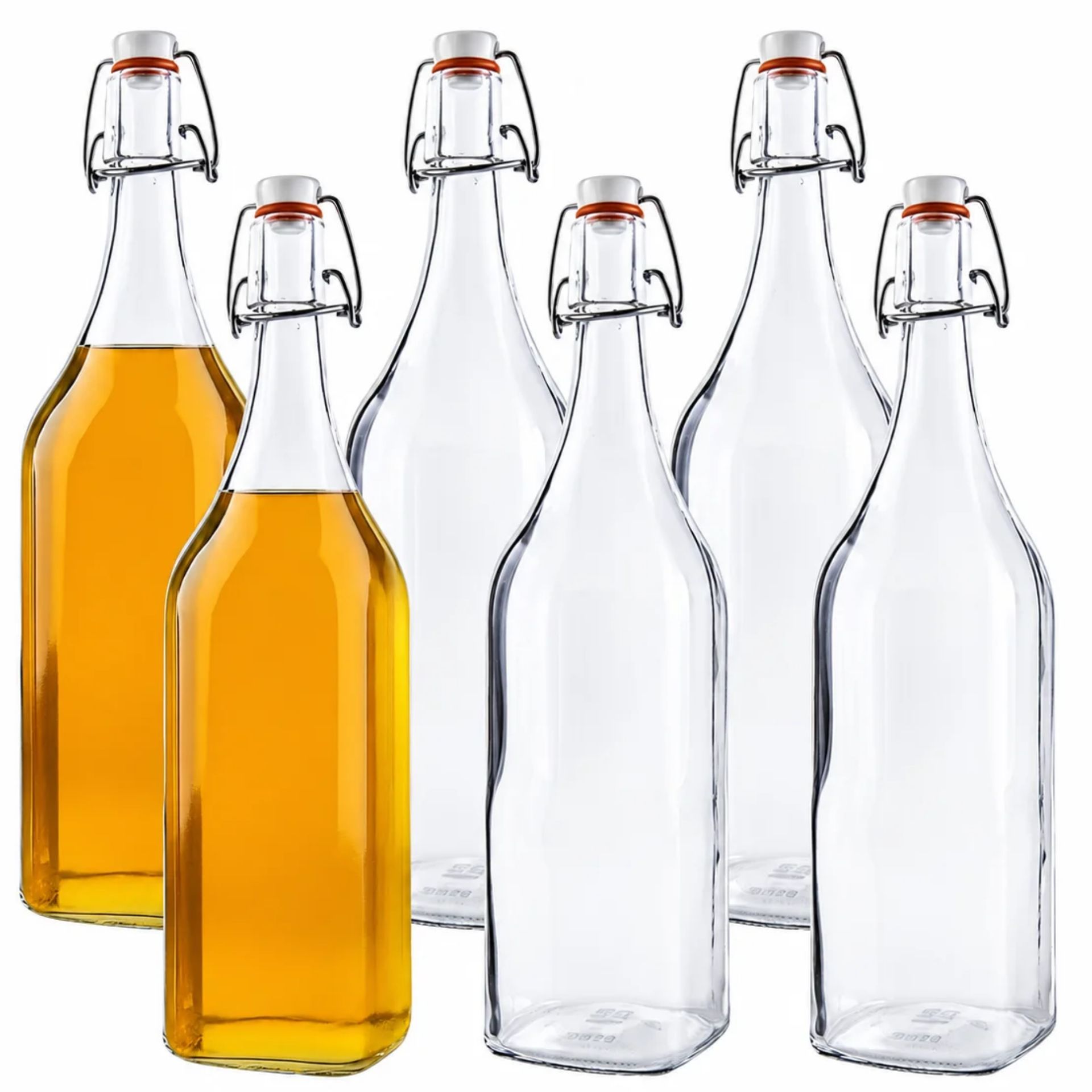 Bügelflaschen Set 6x1000 ml eckig