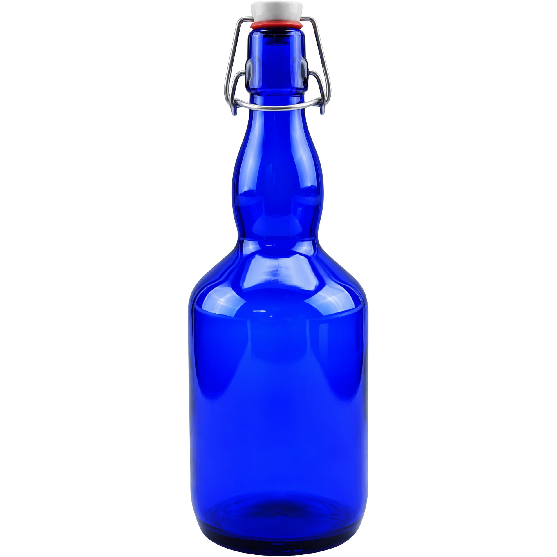 Glasflasche 750 ml blau mit Bügelverschluss
