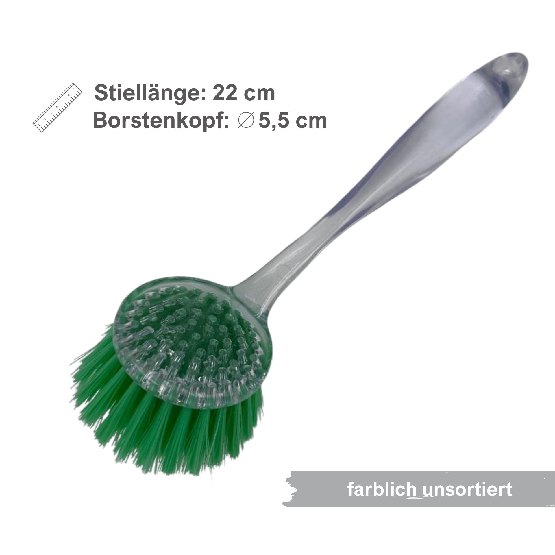 Spülbürste bunt - farblich unsortiert 22x5,5 cm