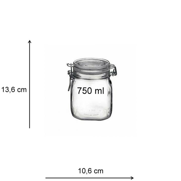Bormioli Bügelverschlussglas  750 ml eckig