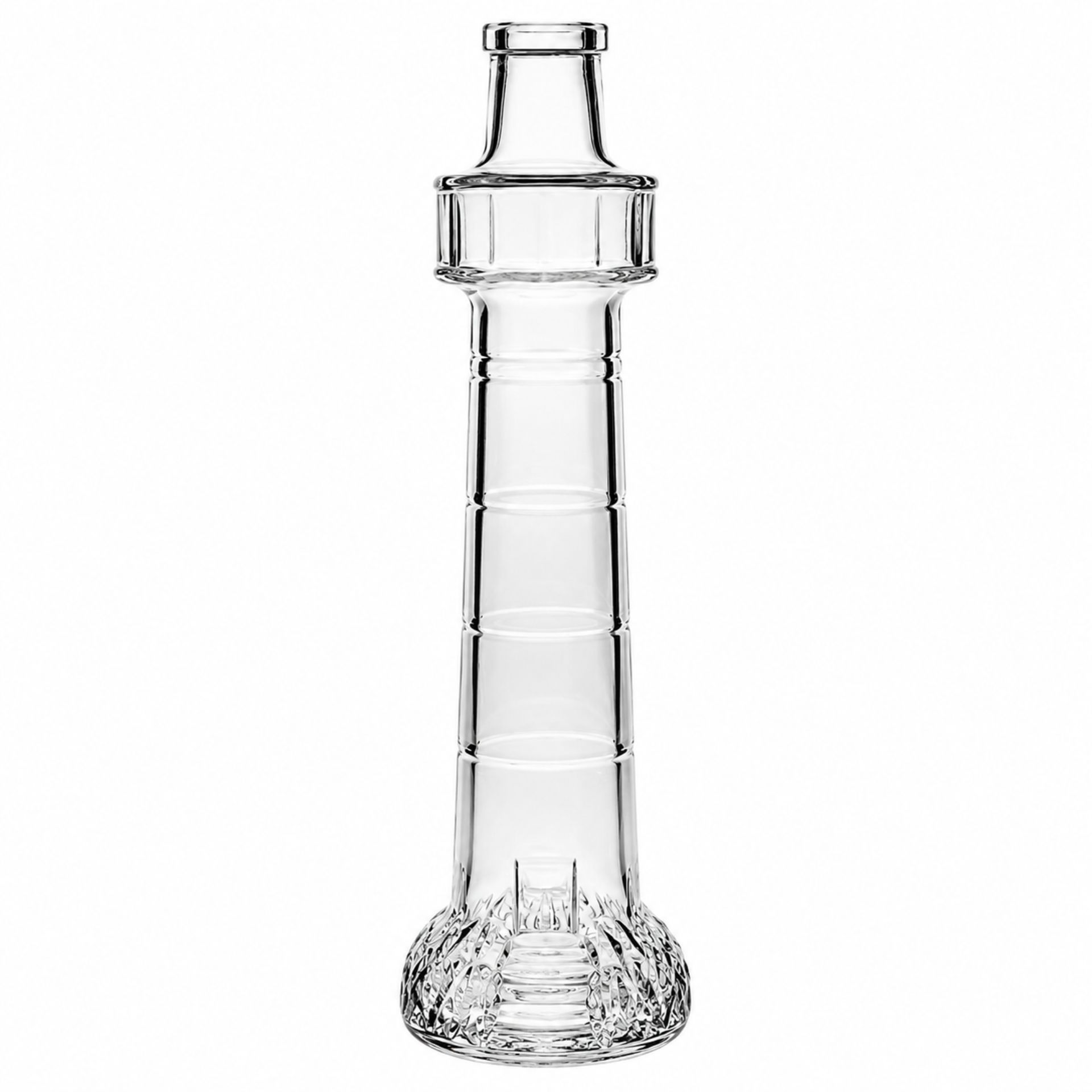 Glasflasche 200 ml in Leuchtturmform mit Korken, transparentes Design, ideal für dekorative Zwecke und Getränkeaufbewahrung