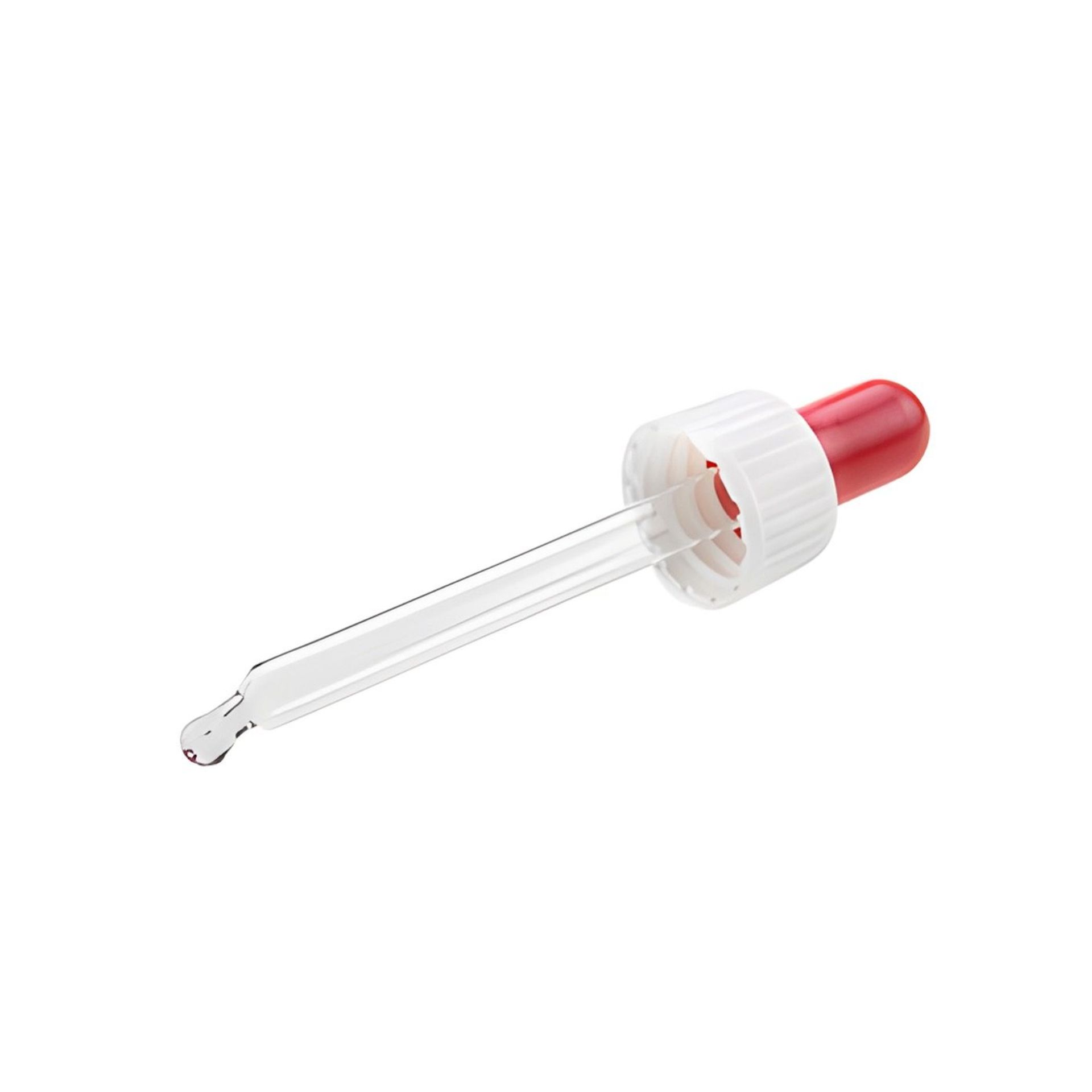 Pipettengarnitur DIN 18 weiß  71 mm für Tropfflaschen 20 ml