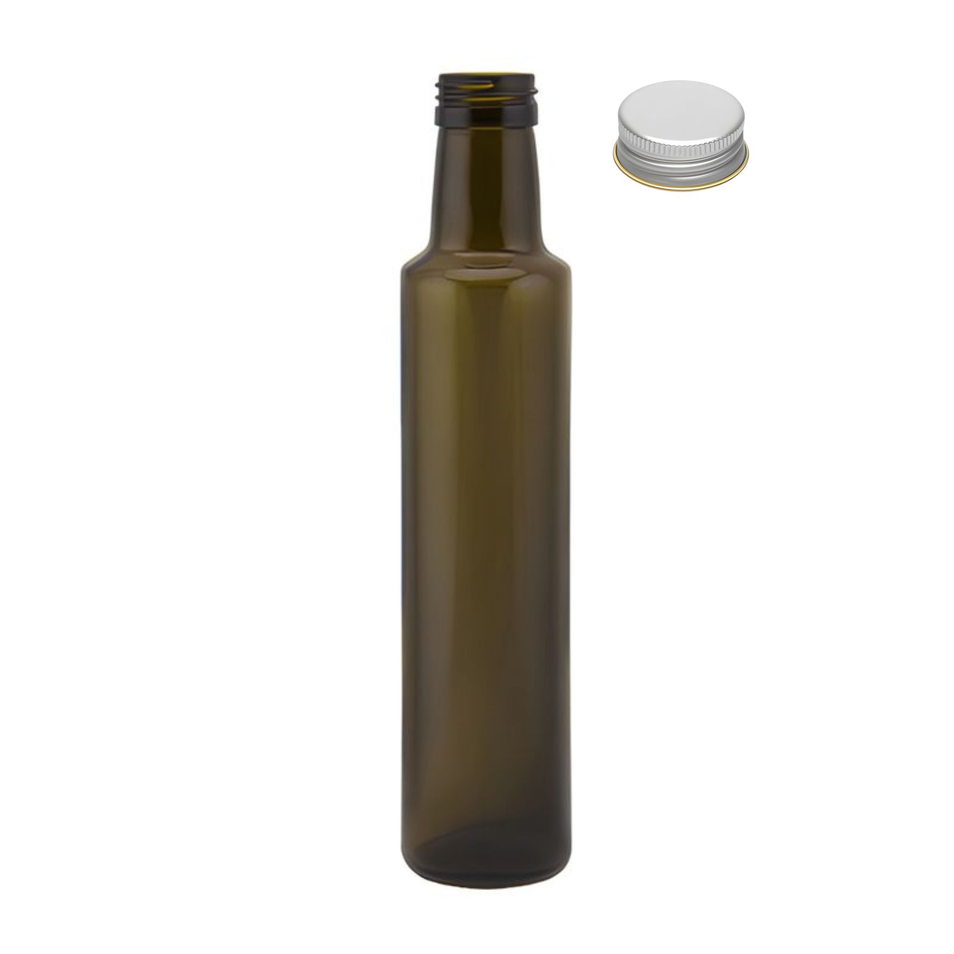 Glasflasche 250 ml braun rund