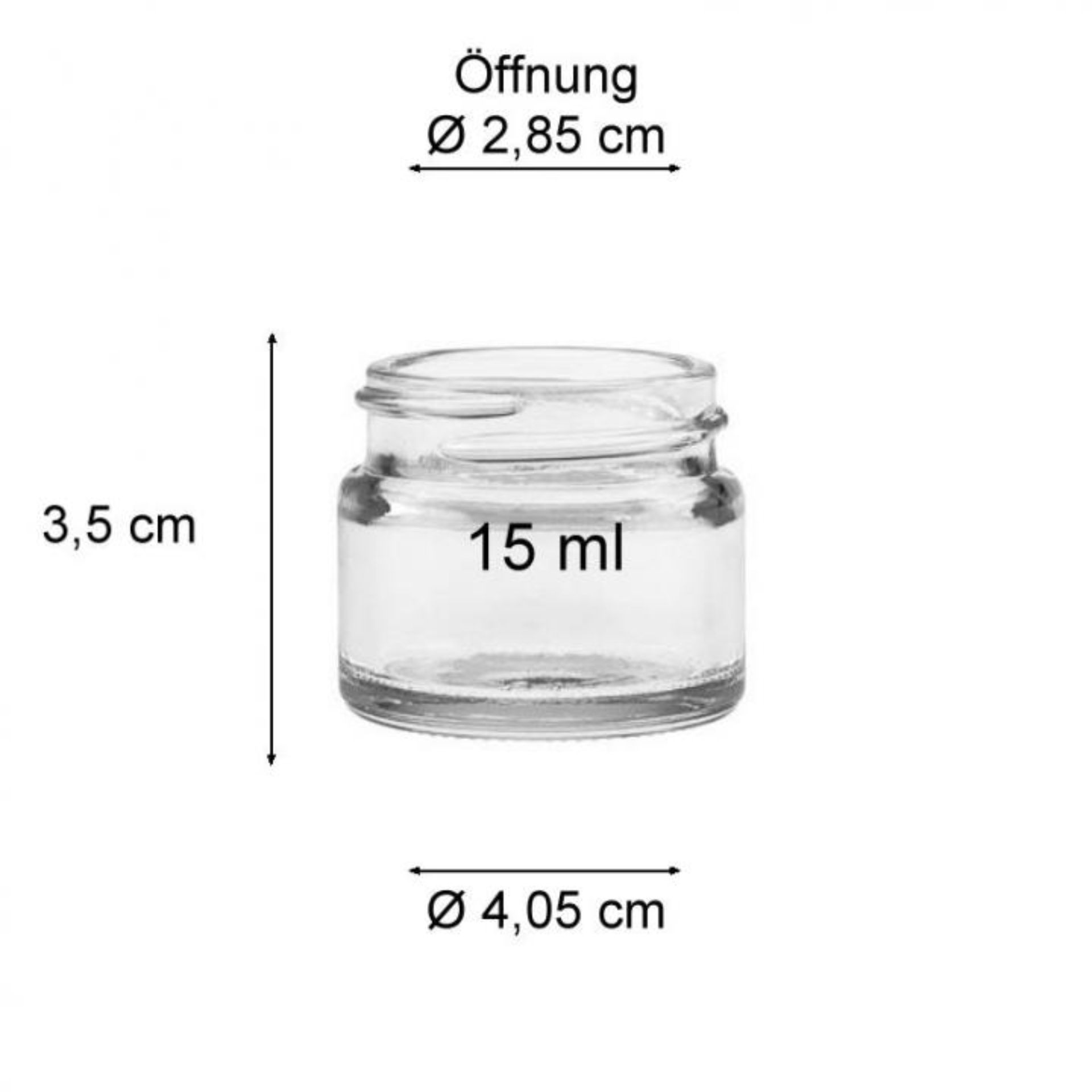 Mikken 10er-Set Mini Glastiegel 15 Ml – Cremetiegel Mit Schraubdeckel, Rund, Klar