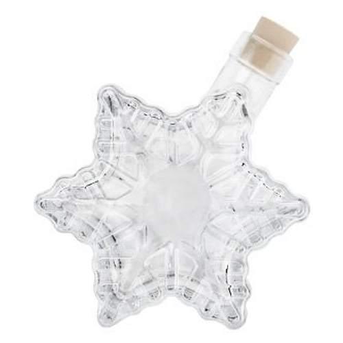 Glasflasche 200 ml Eiskristall Schneeflocken mit Korken 
