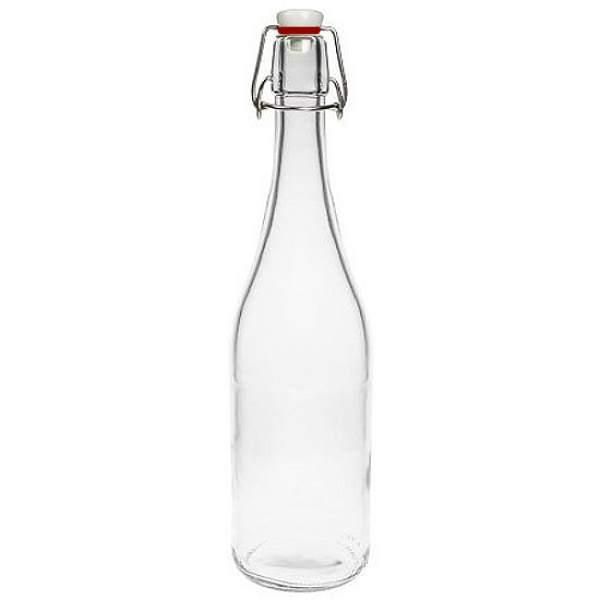 Glasflasche 750 ml mit Bügelverschluss Porzellan 