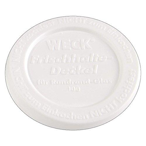 WECK Frischhaltedeckel 100 mm aus Kunststoff – Ersatzdeckel für WECK Gläser WECK Frischhalte-Deckel 100 mm - Runder, wiederverwendbarer Deckel in Weiß für Weckgläser, ideal zum luftdichten Verschließen und Bewahren von Lebensmitteln.
