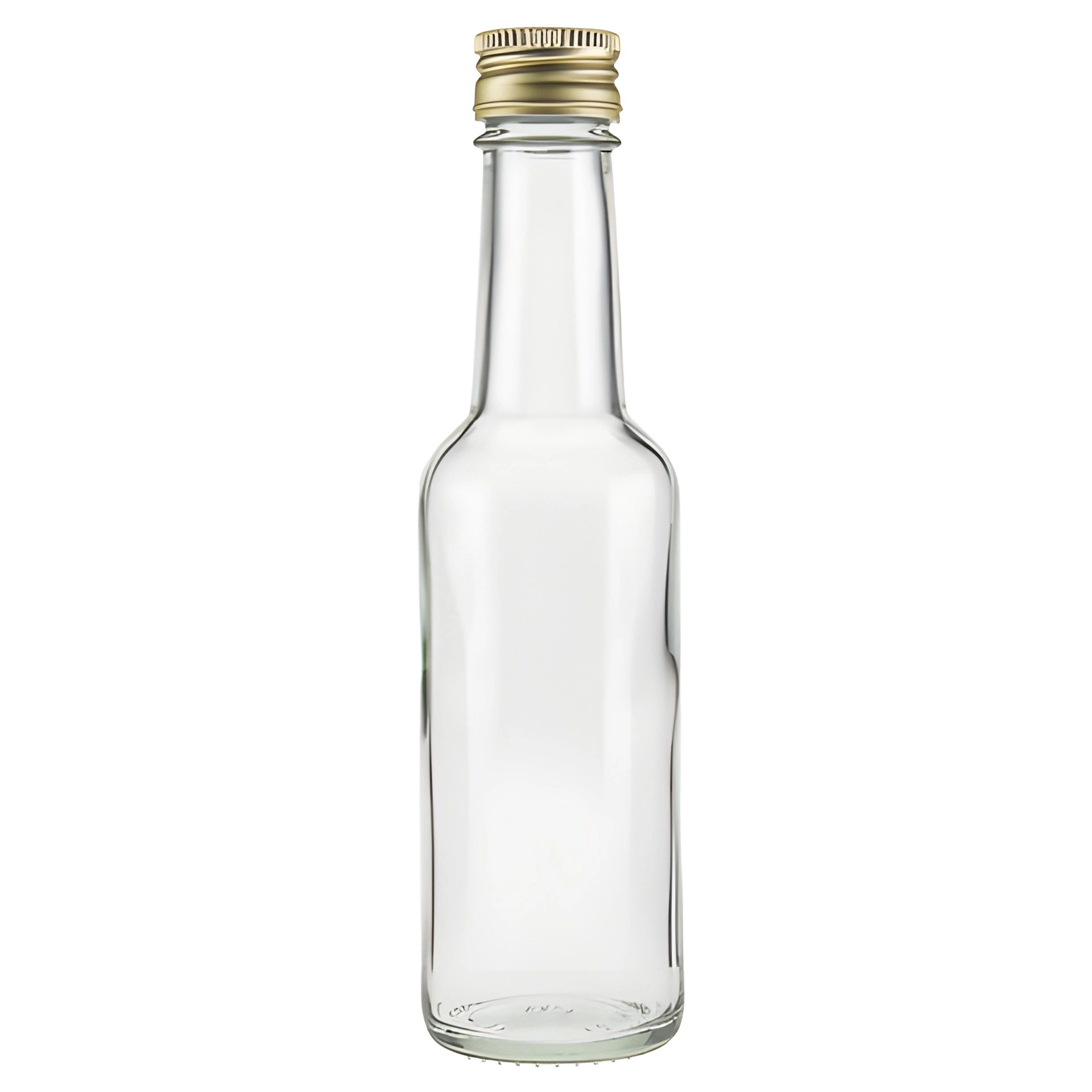 Glasflasche  200 ml mit Schraubverschluss Gold