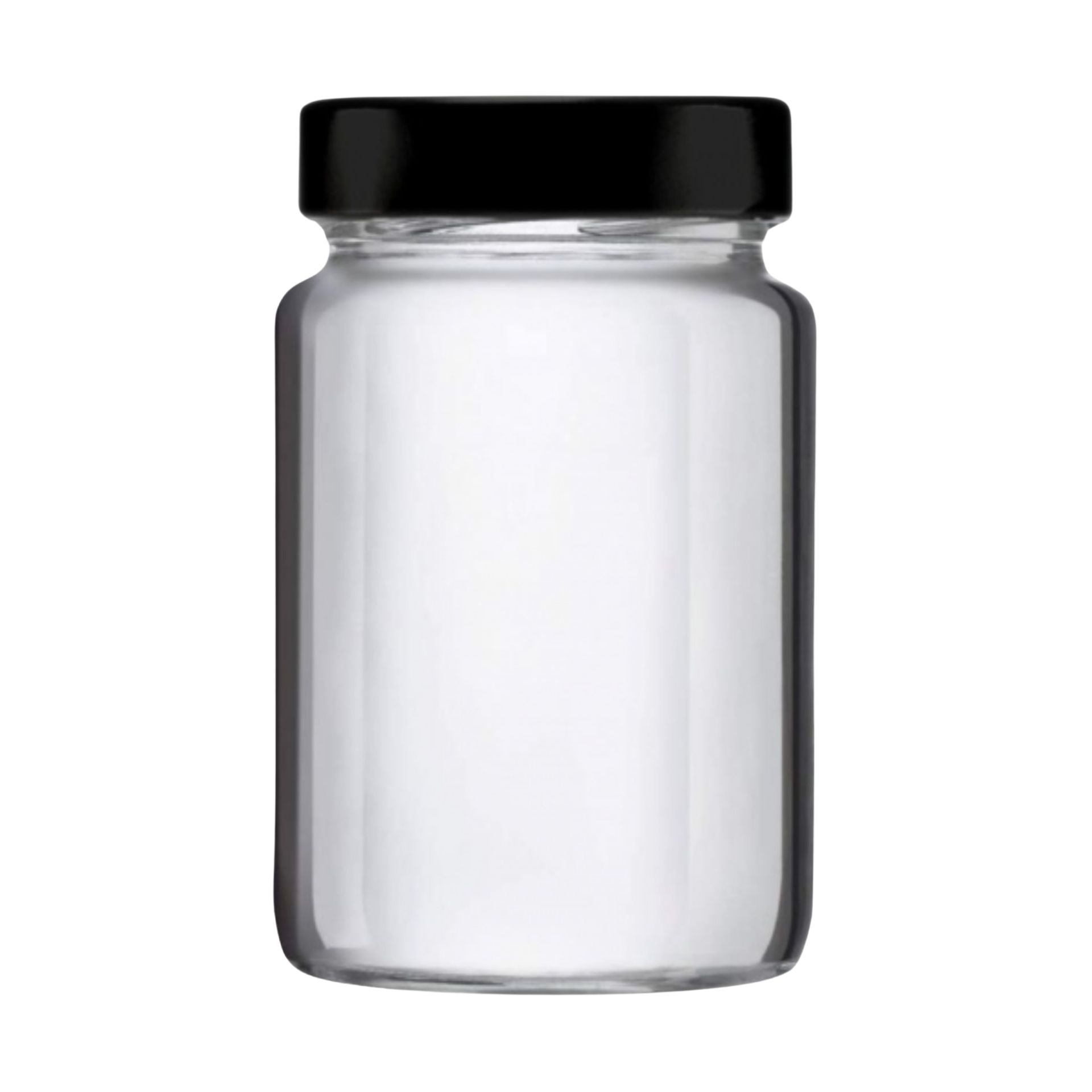 Ein leeres, klares Einmachglas mit 785 ml Fassungsvermögen und schwarzem Schraubdeckel, freigestellt vor weißem Hintergrund.