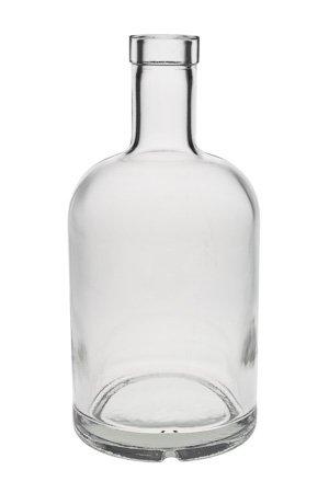Glasflasche 700 ml mit Korkenverschluss, klassische Form, ideal zur Aufbewahrung von Flüssigkeiten und stilvollen Präsentation von Getränken.