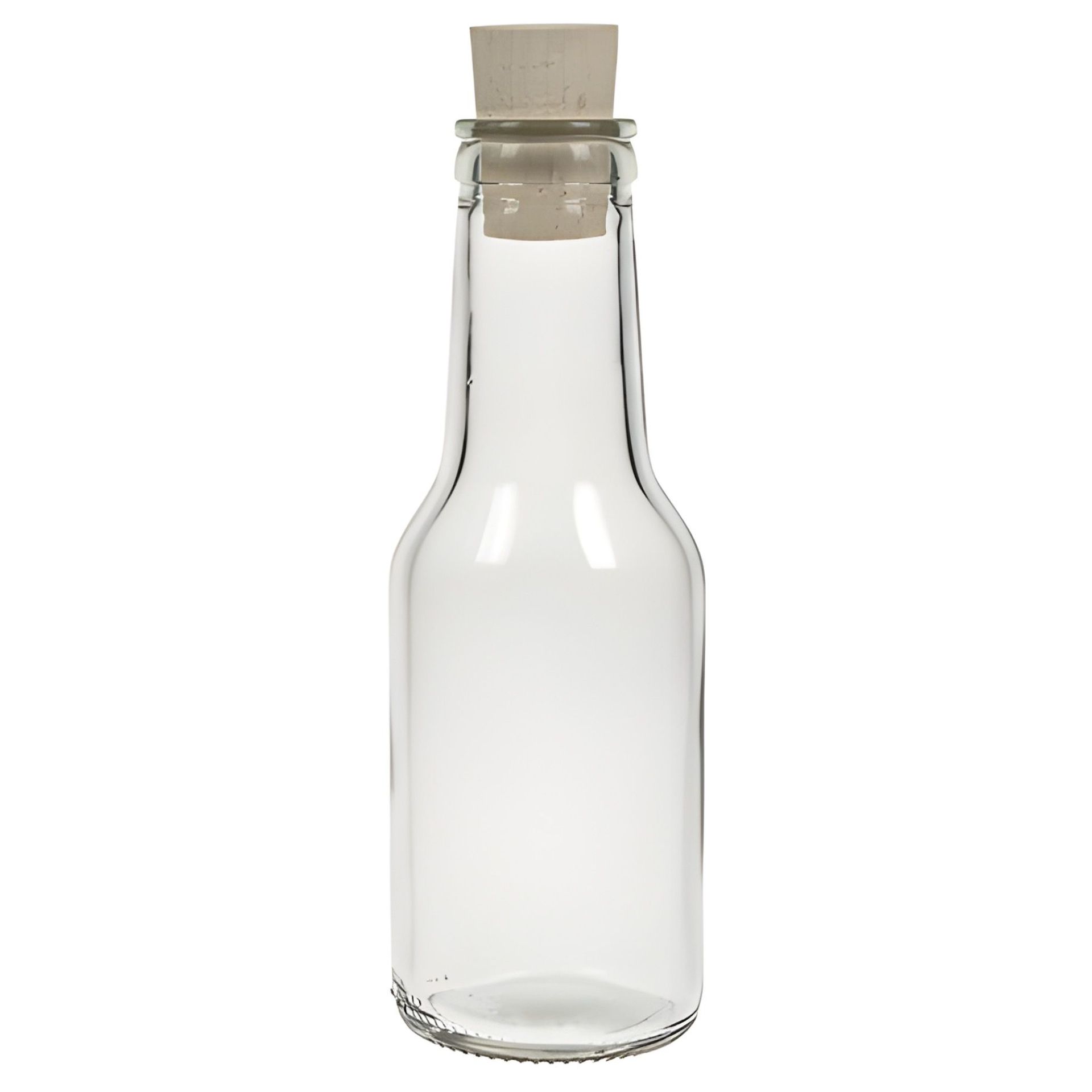 Glasflasche  150 ml rund mit Korken