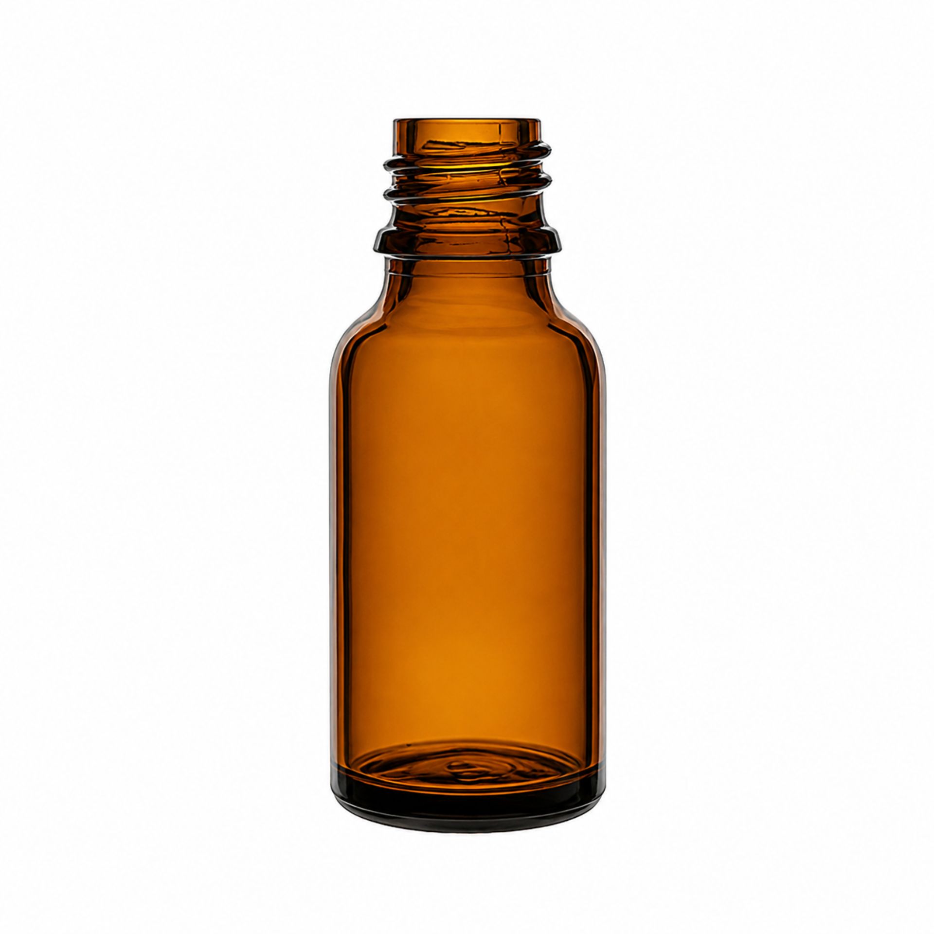 Braune Tropfflasche 20 ml mit Tropfeinsatz, ideal als Dosierflasche für Flüssigkeiten, Produktbild auf flaschen-glaeser-und-dosen.de